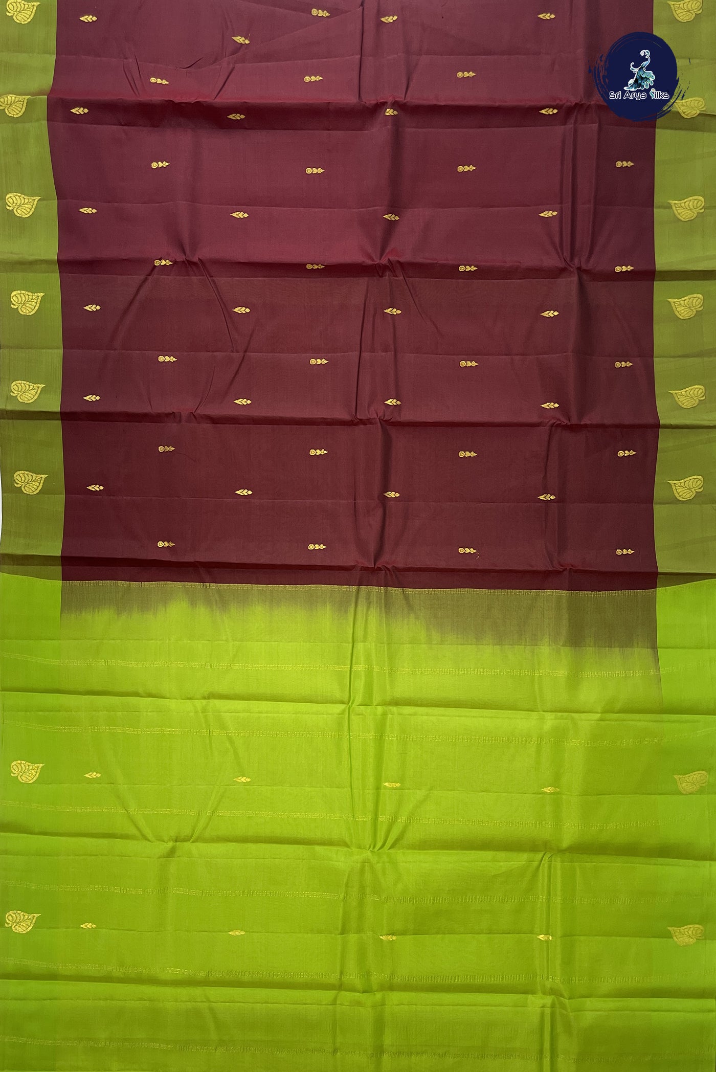 Brown Light Weight Silk Saree With Zari Buttas Pattern