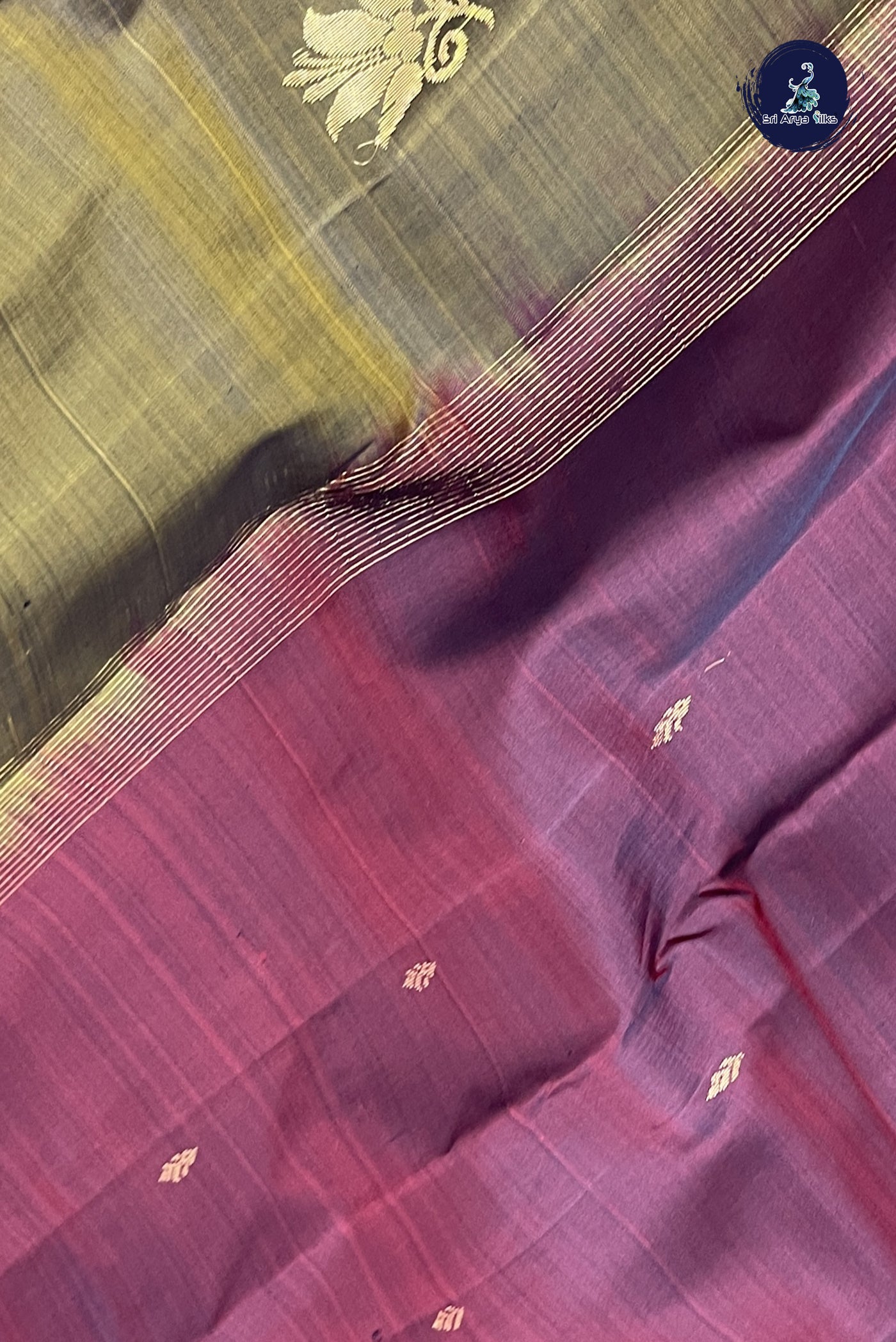 Coffee Brown Light Weight Silk Saree With Zari Buttas Pattern