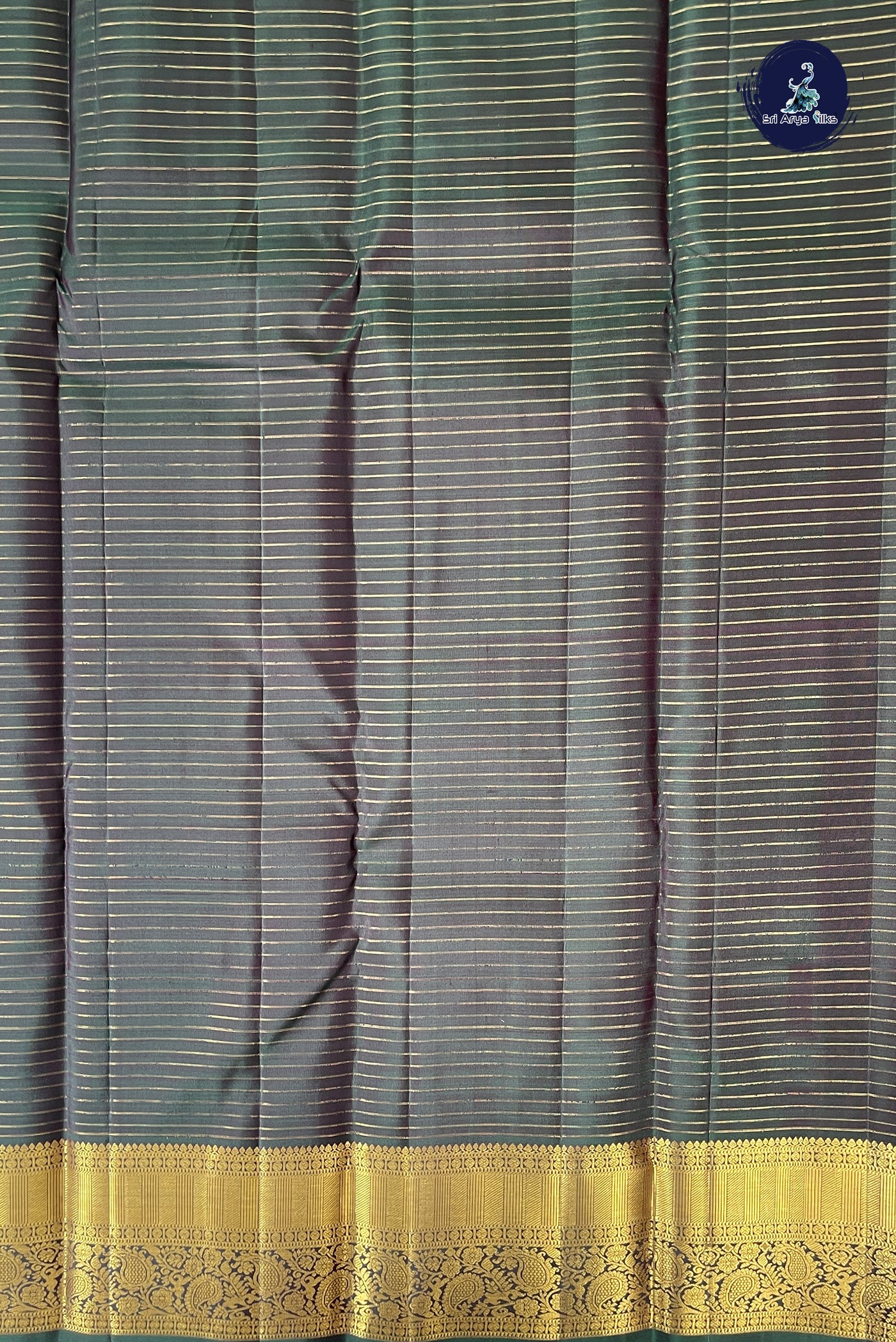 Arakku Korvai Contrast Silk Saree With Zari Checked Pattern