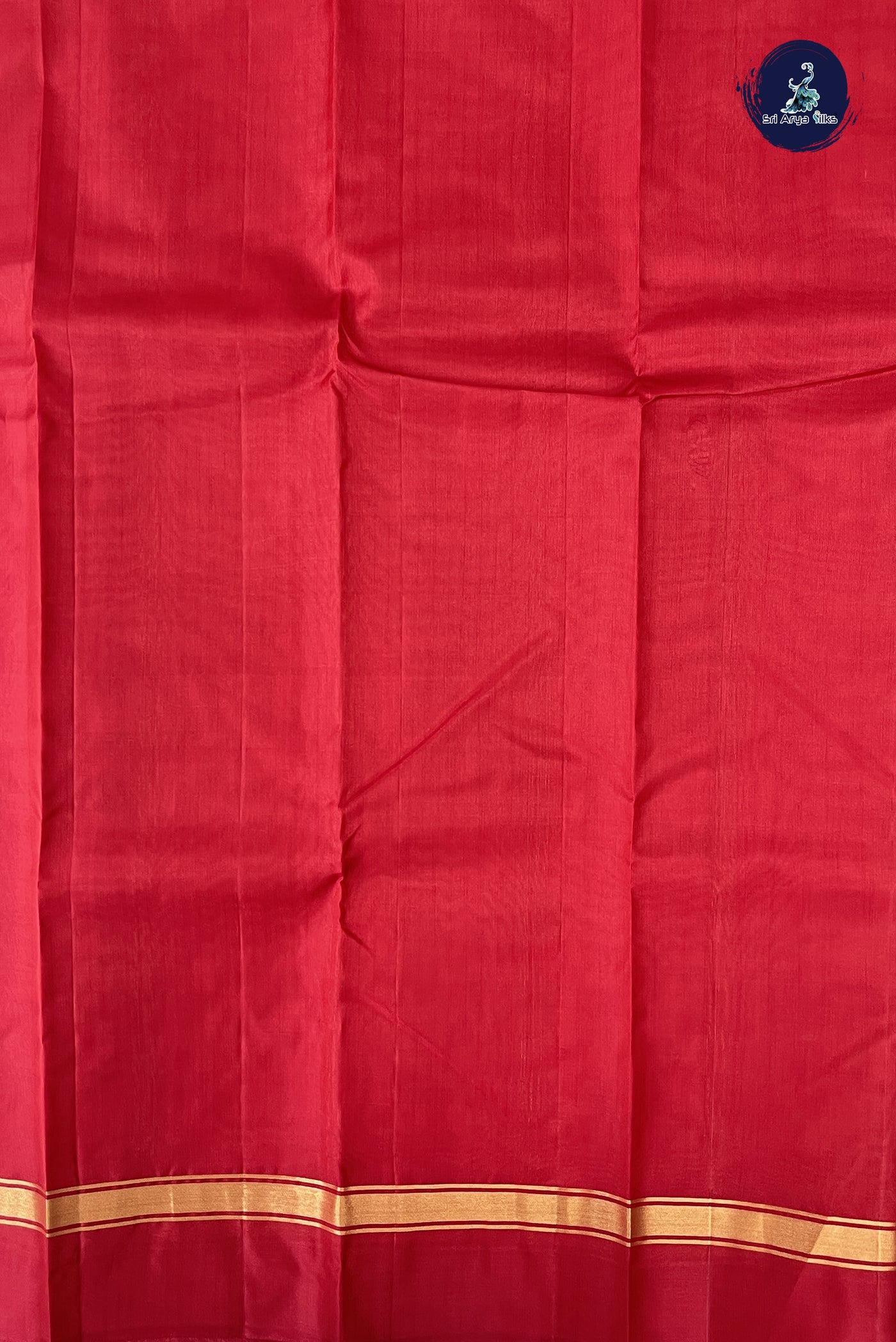 Peach Light Weight Silk Saree With Plain Pattern