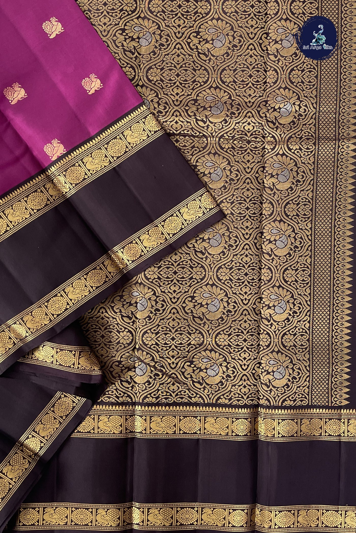 BeetRoot Shade Traditional Silk Saree With Zari Buttas Pattern
