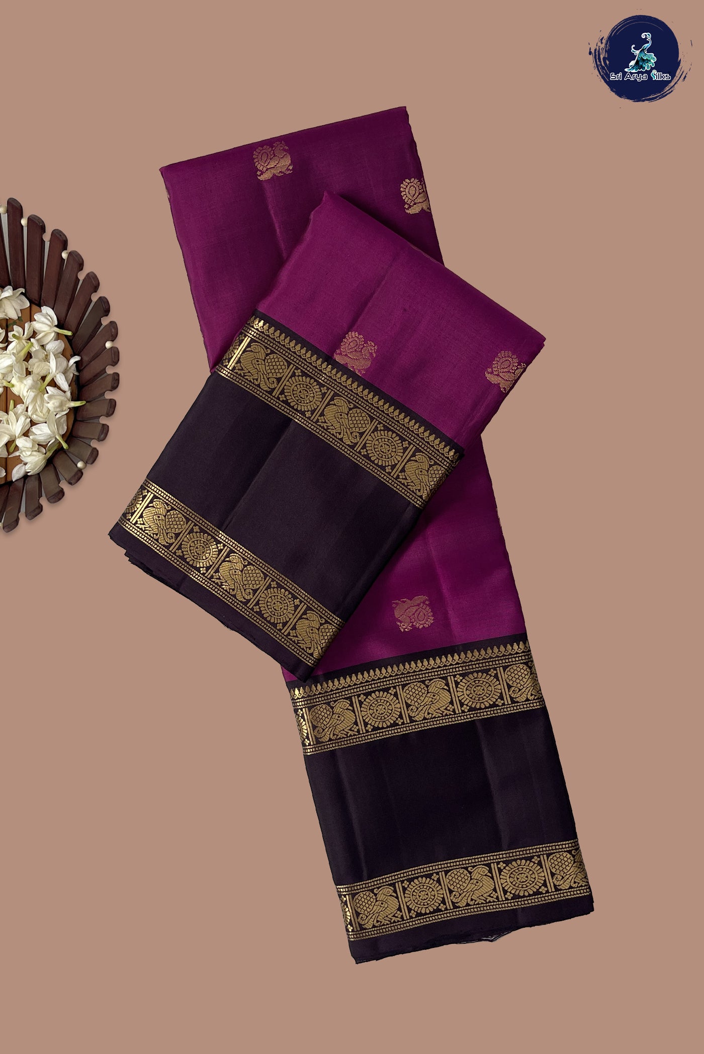 BeetRoot Shade Traditional Silk Saree With Zari Buttas Pattern