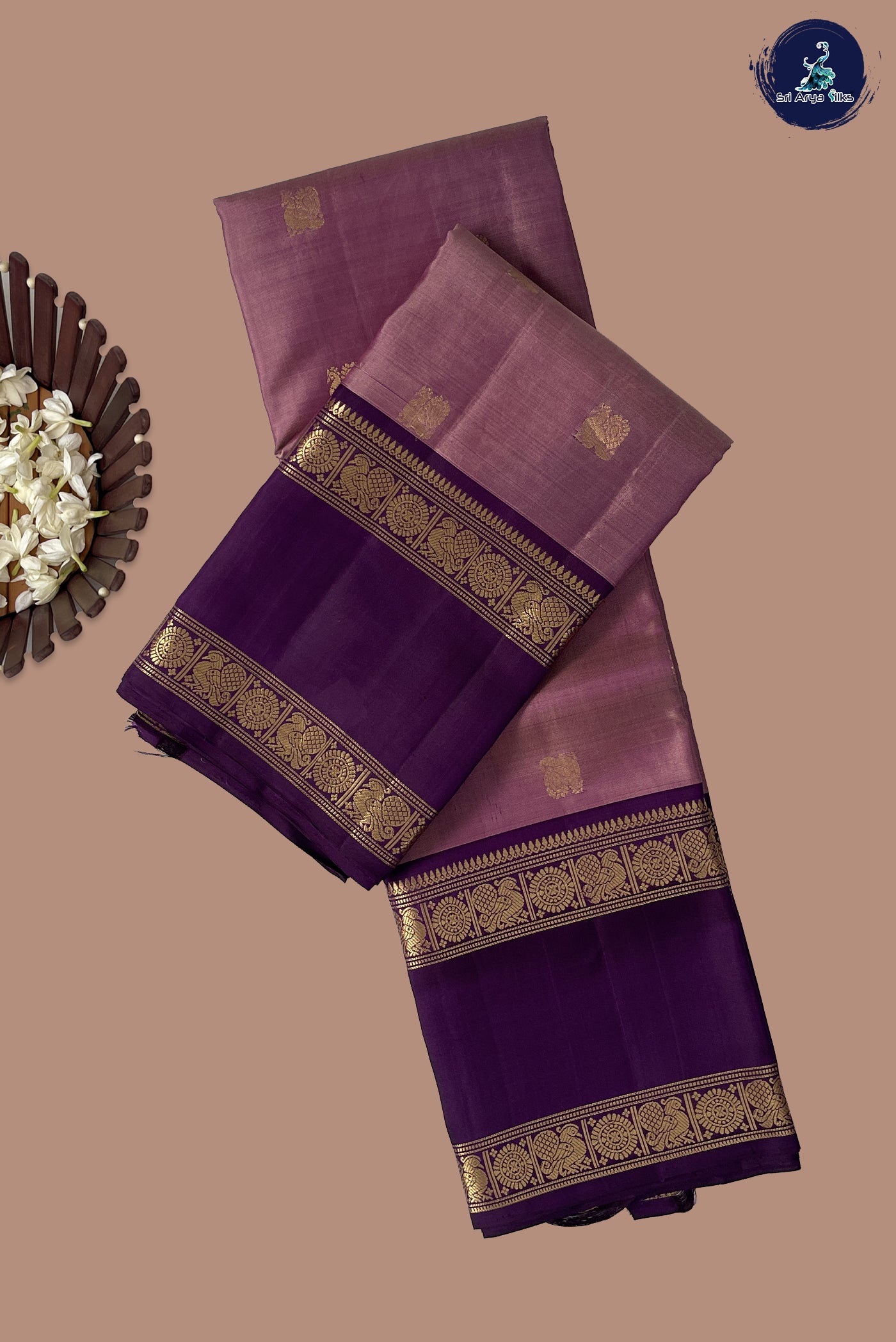 Onion Pink Traditional Silk Saree With Zari Buttas Pattern