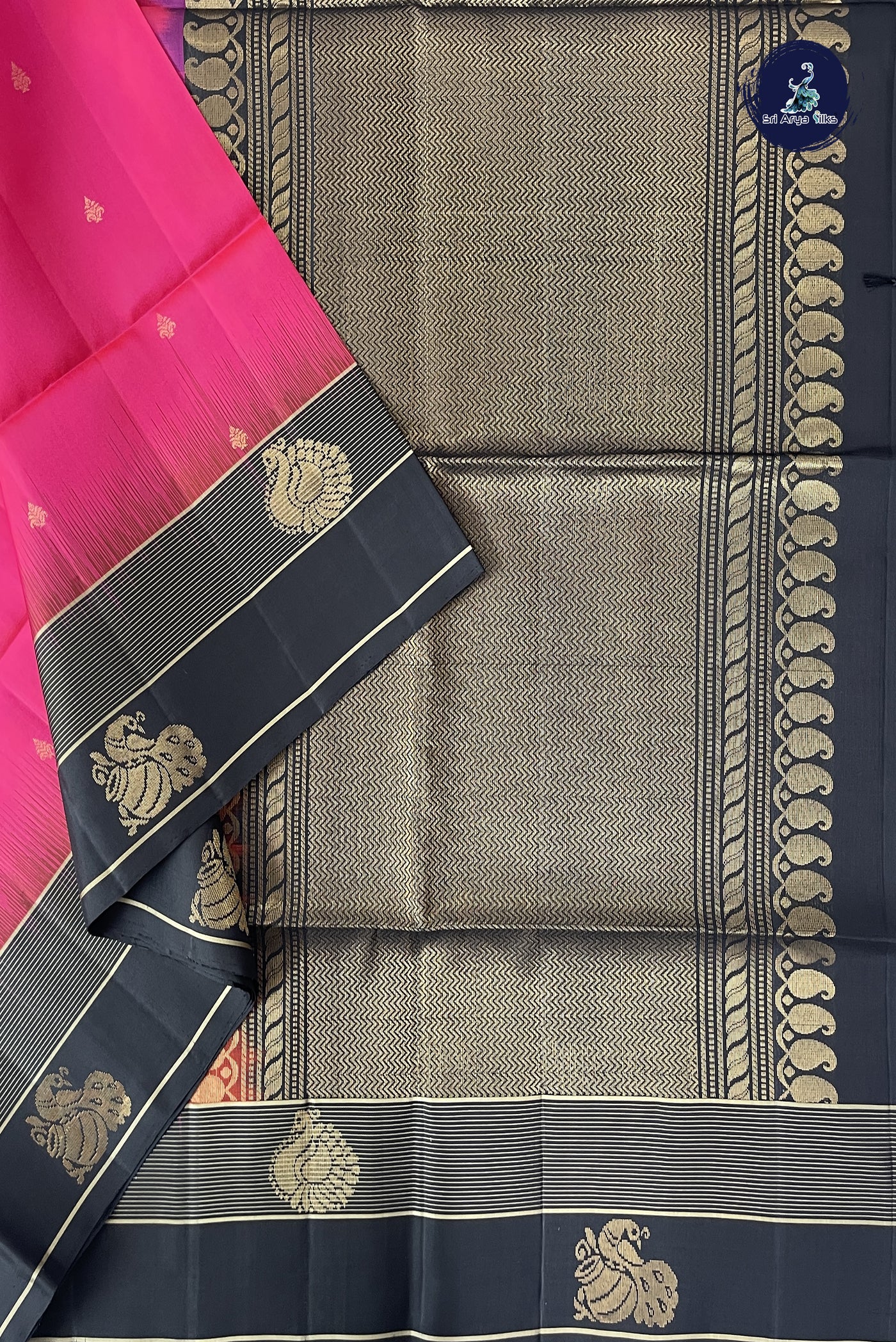 Dual Tone Pink Soft Silk Saree With Zari Buttas Pattern