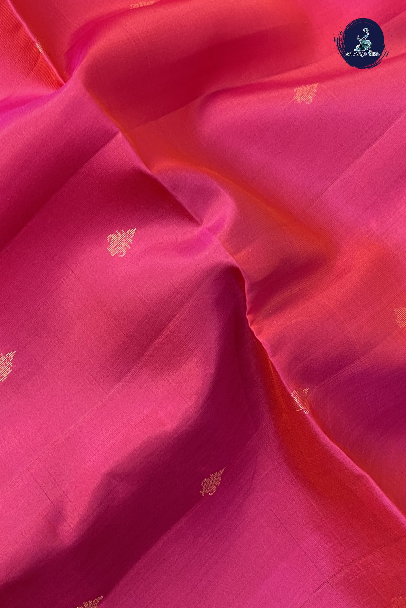 Dual Tone Pink Soft Silk Saree With Zari Buttas Pattern