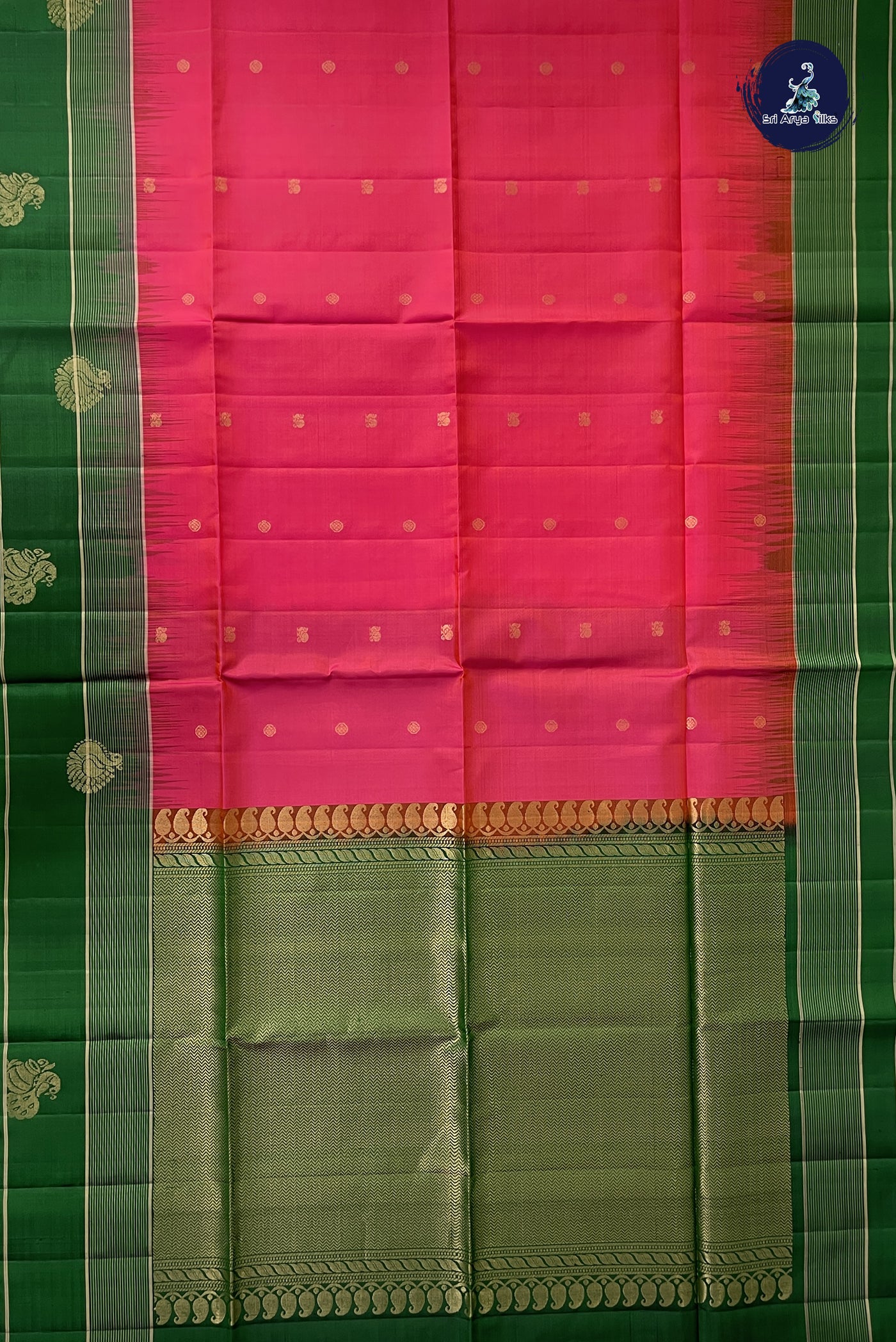 Dual Tone Pink Soft Silk Saree With Zari Buttas Pattern