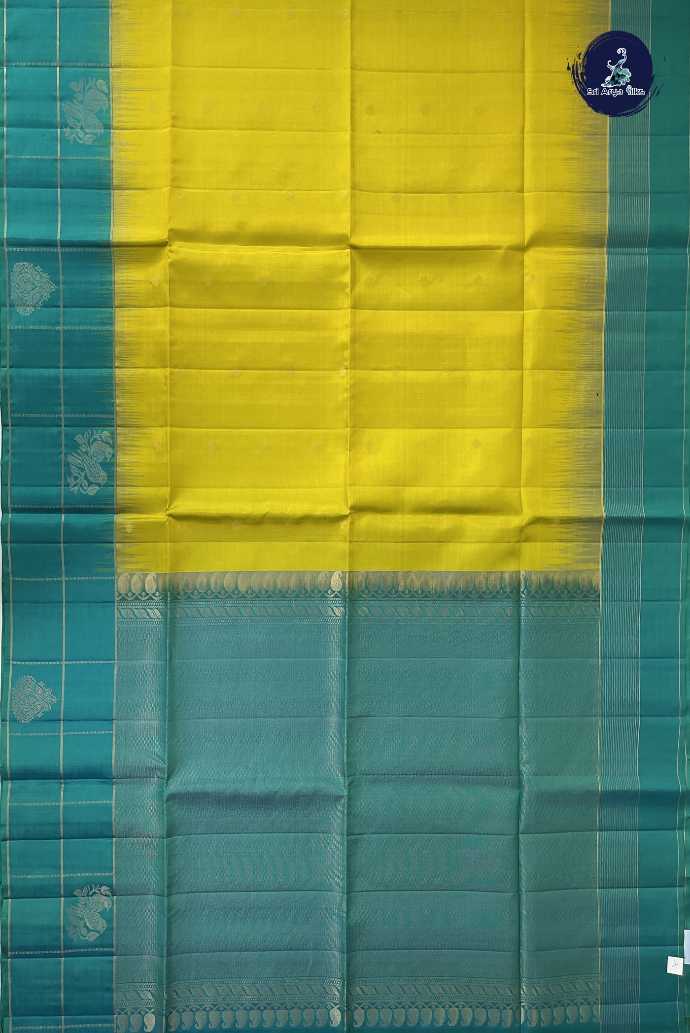 Lemon Yellow Soft Silk Saree With Zari Buttas Pattern