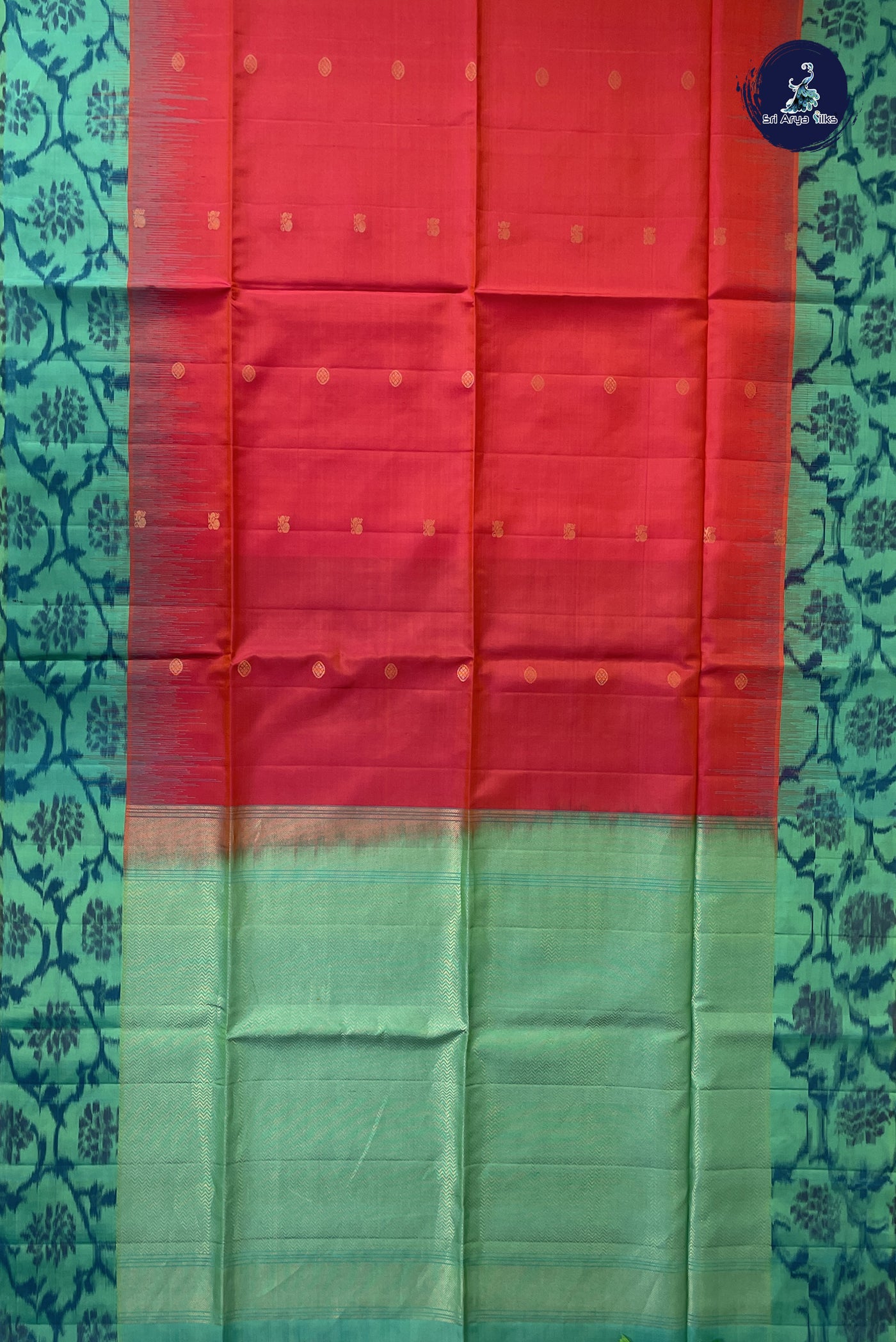 Orangish Pink Soft Silk Saree With Zari Buttas Pattern