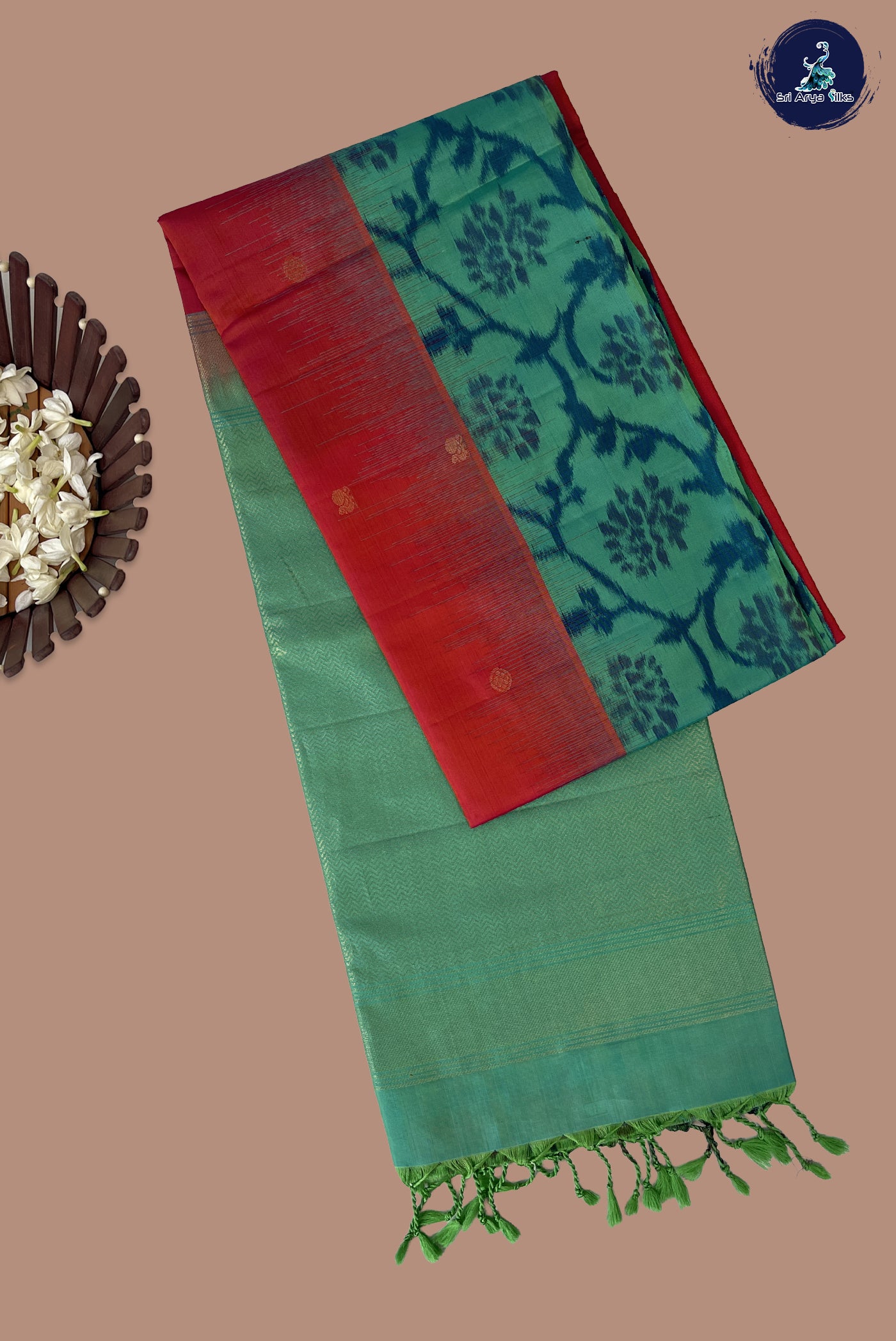 Orangish Pink Soft Silk Saree With Zari Buttas Pattern