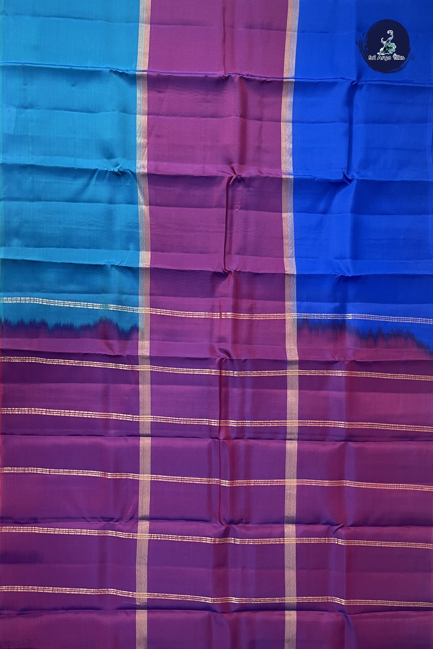 Multi Colour Light Weight Silk Saree With Muppagam / 3 Part Pattern