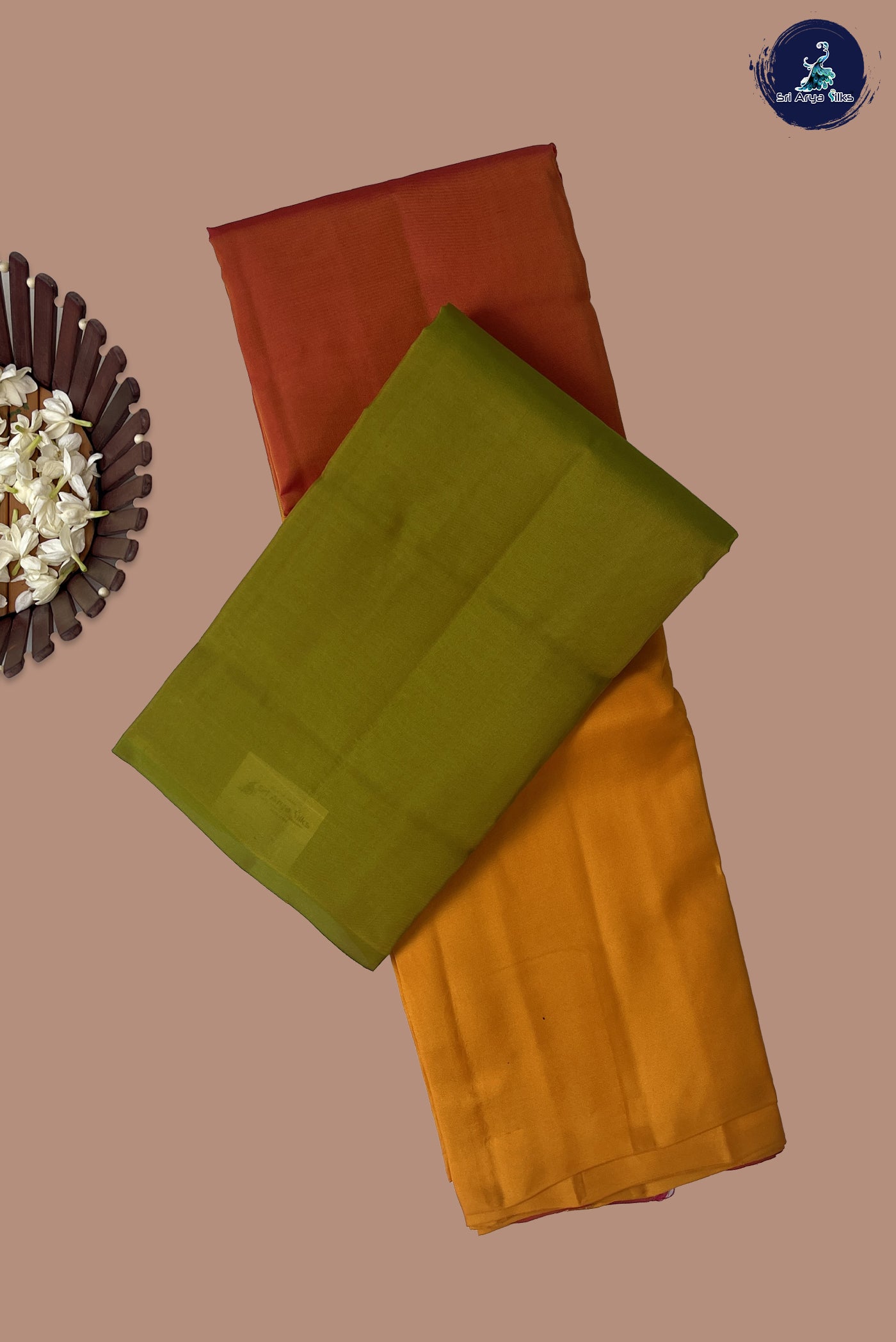 Multi Colour Light Weight Silk Saree With Muppagam / 3 Part Pattern