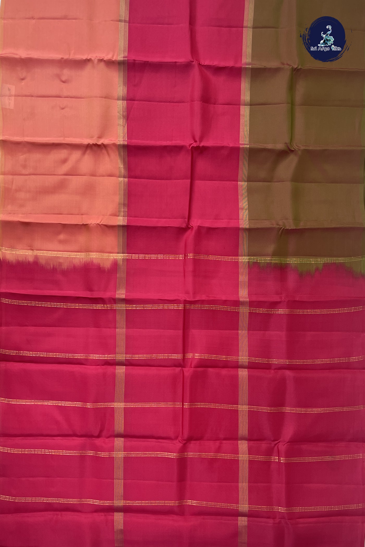 Multi Colour Light Weight Silk Saree With Muppagam / 3 Part Pattern
