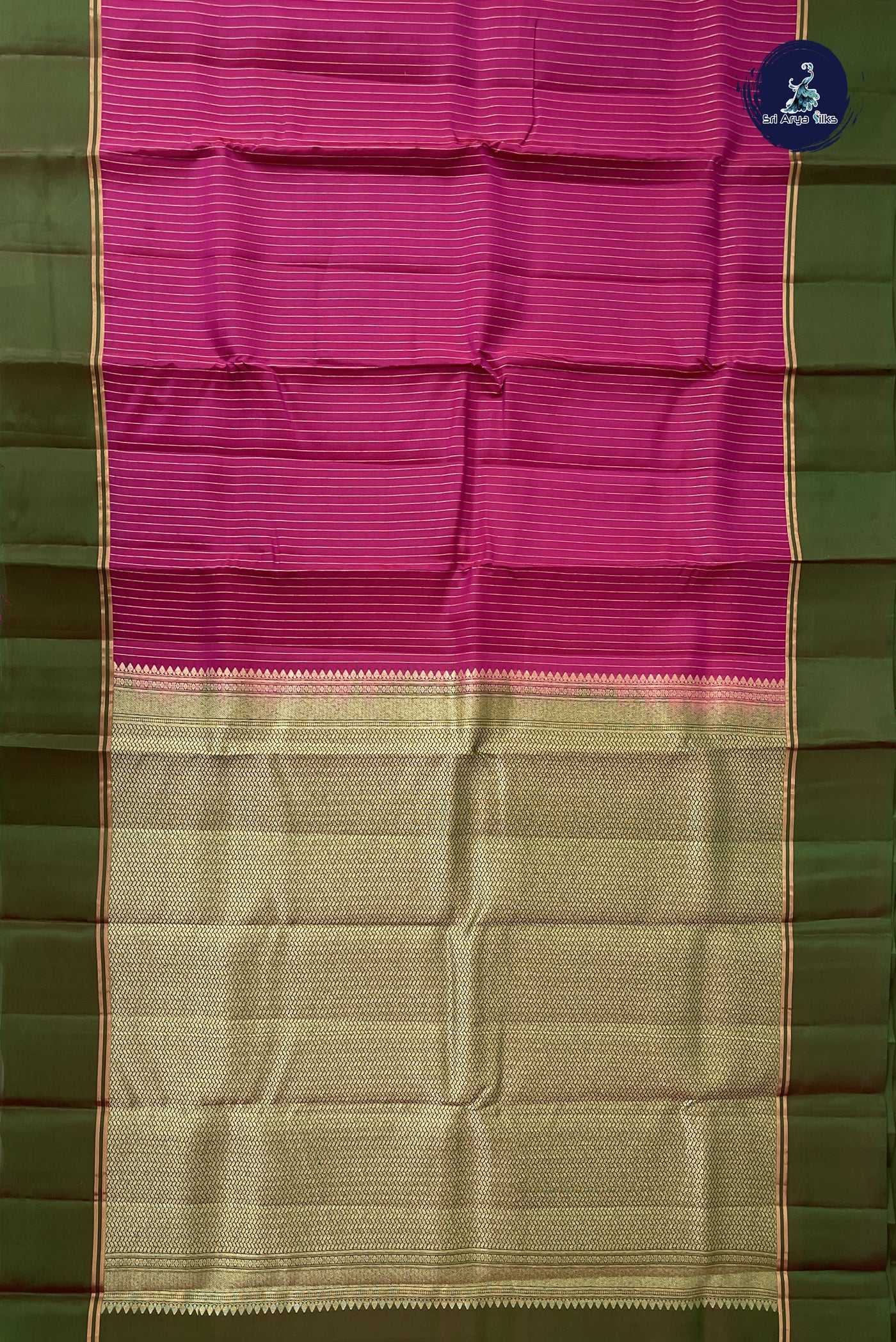 Pink Light Weight Silk Saree With Stripes Pattern