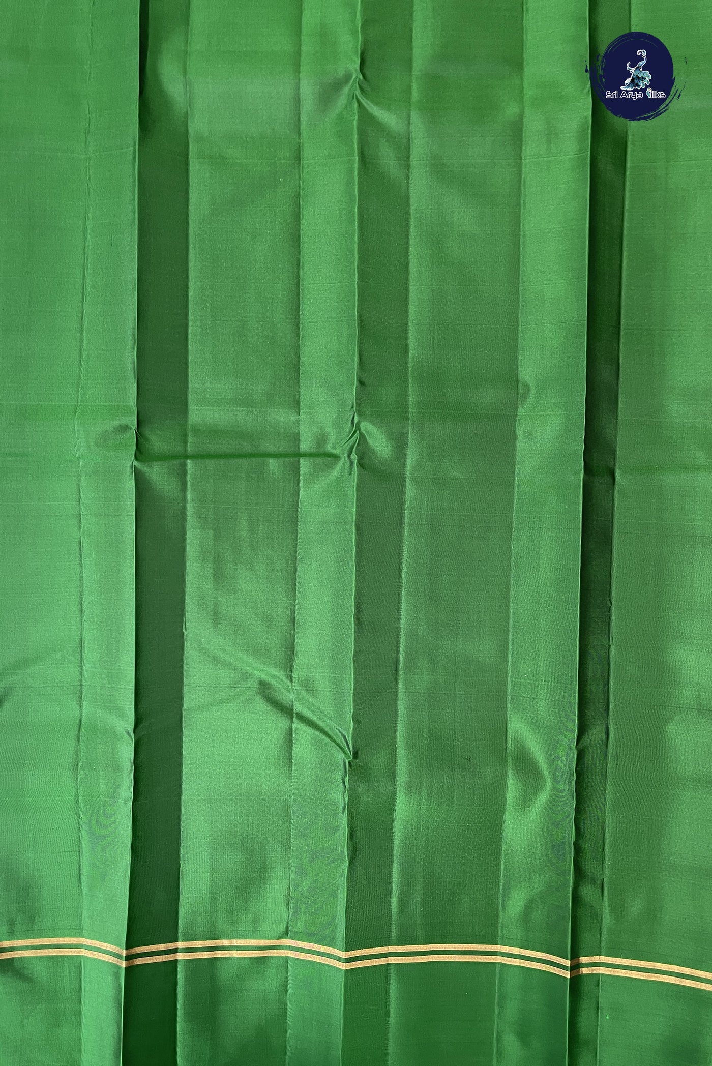 Mehendi Green Light Weight Silk Saree With Stripes Pattern
