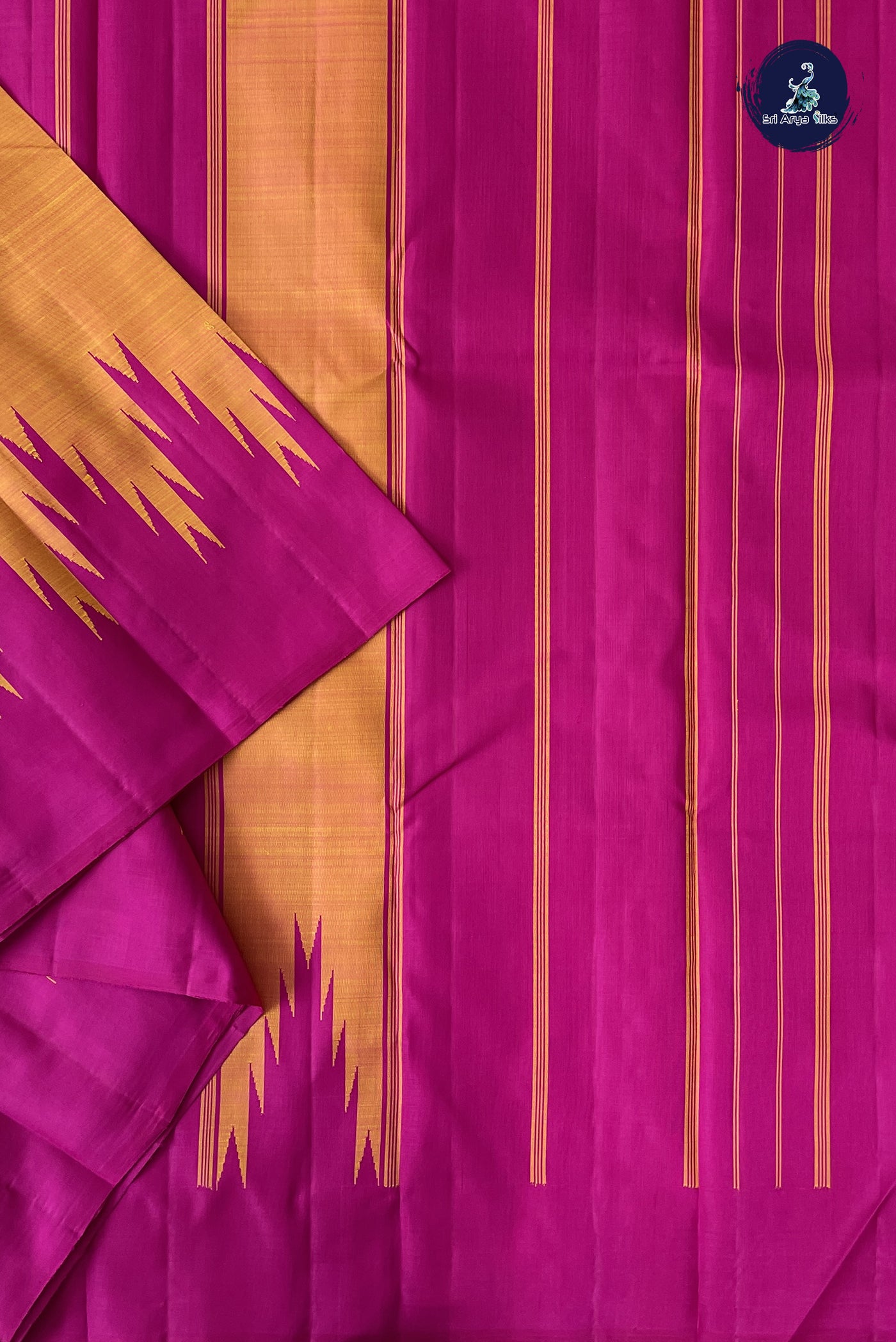 Lite Mustard Orange Traditional Silk Saree With Plain Pattern