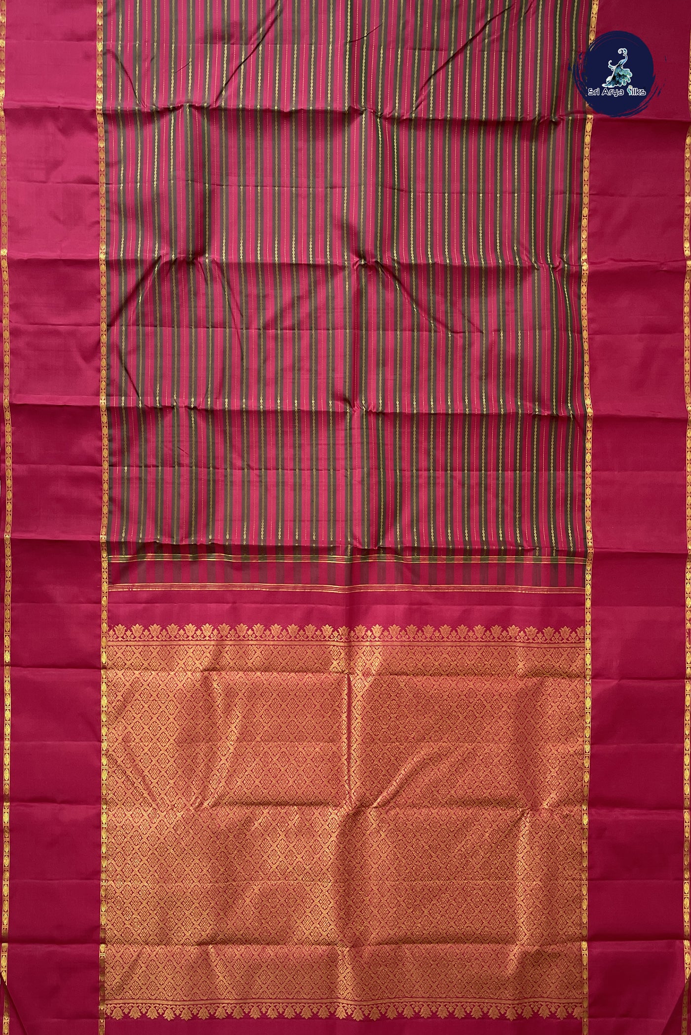 Multi Colour Traditional Silk Saree With Stripes Pattern