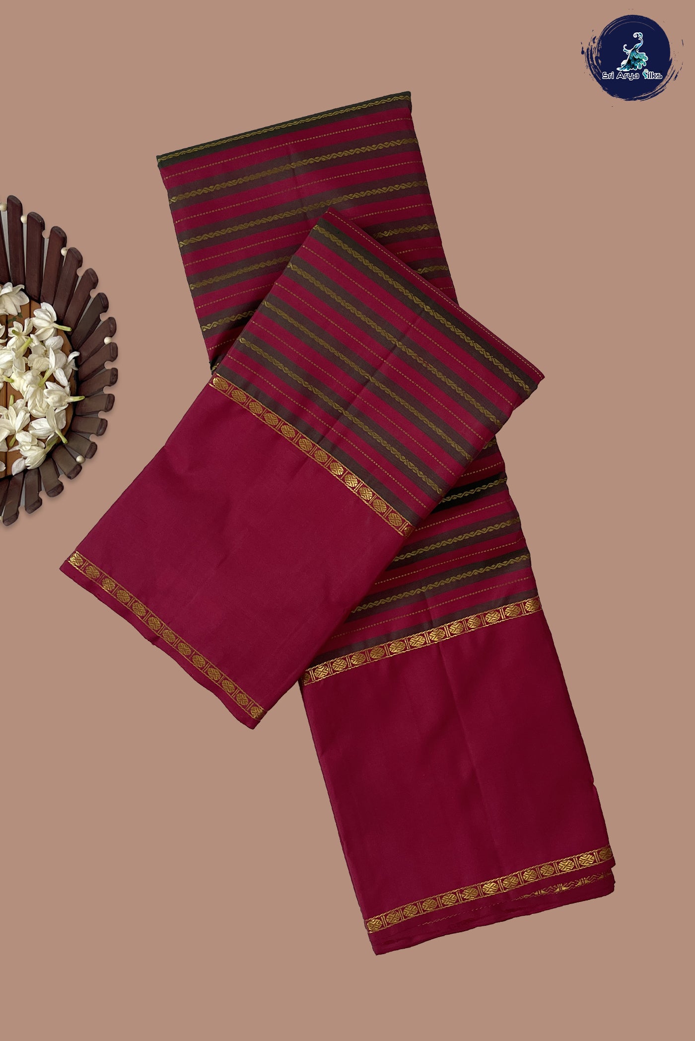 Multi Colour Traditional Silk Saree With Stripes Pattern