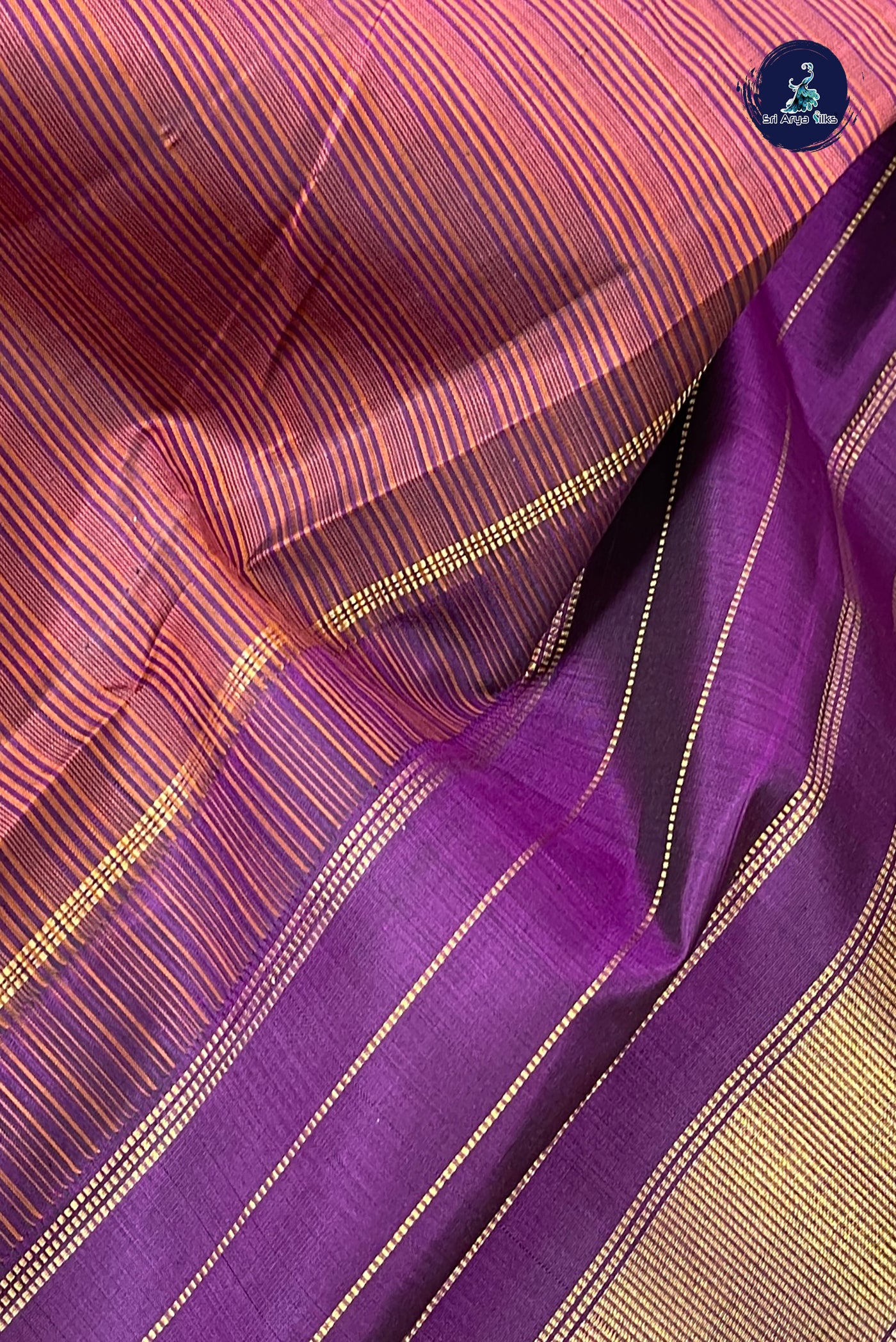 Multi Colour Traditional Silk Saree With Stripes Pattern