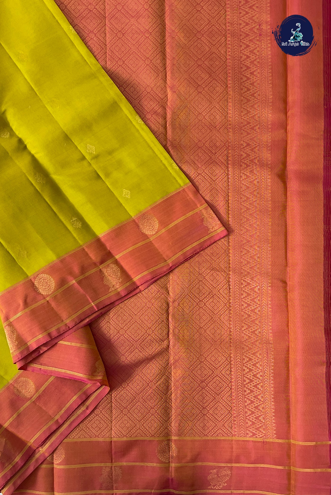 Yellow Half Pure Silk Saree With Zari Buttas Pattern
