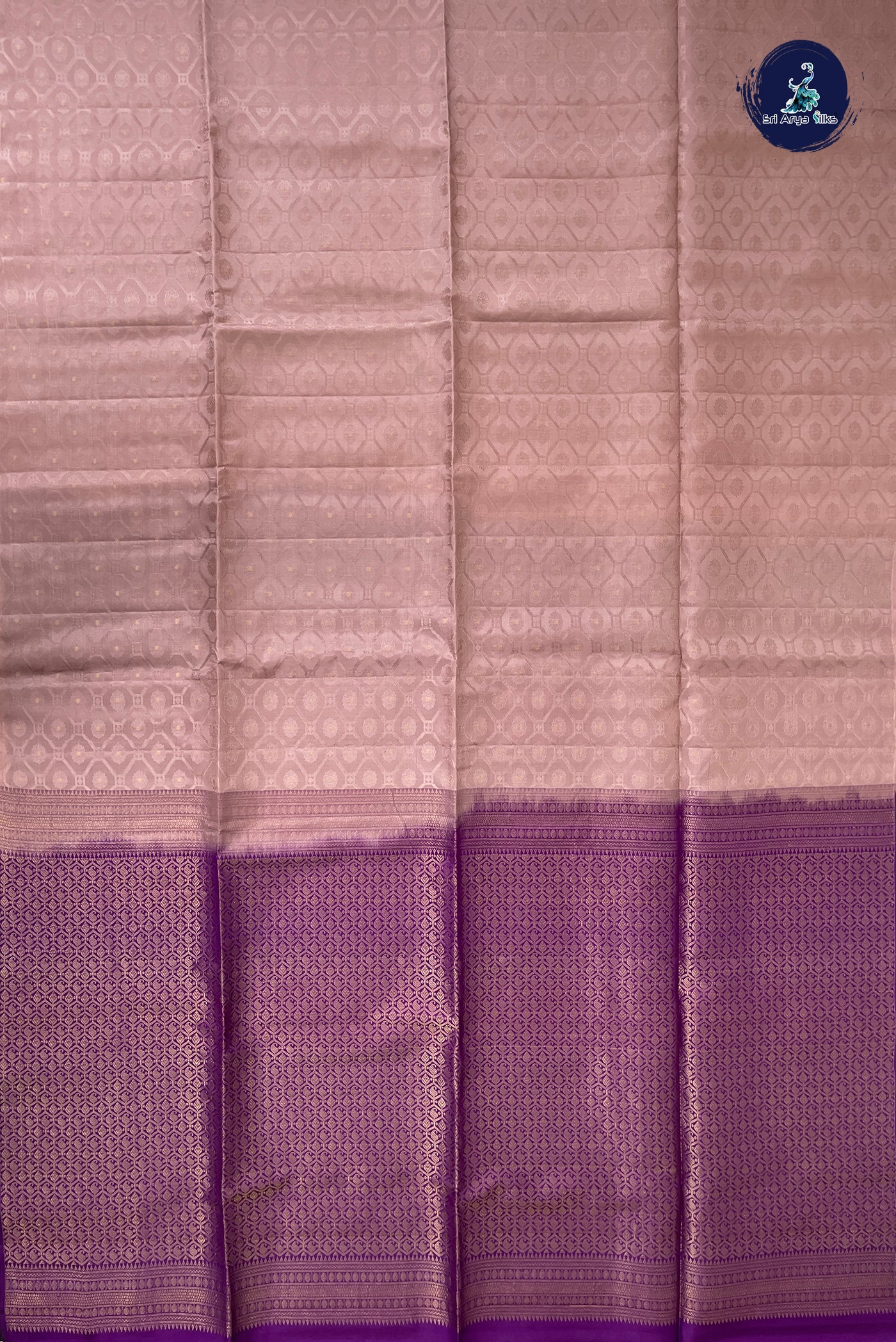 Pastel Shade Half Pure Silk Saree With Embossed Pattern