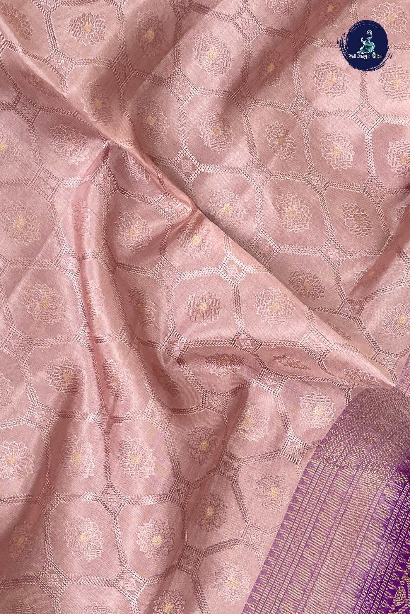 Pastel Shade Half Pure Silk Saree With Embossed Pattern