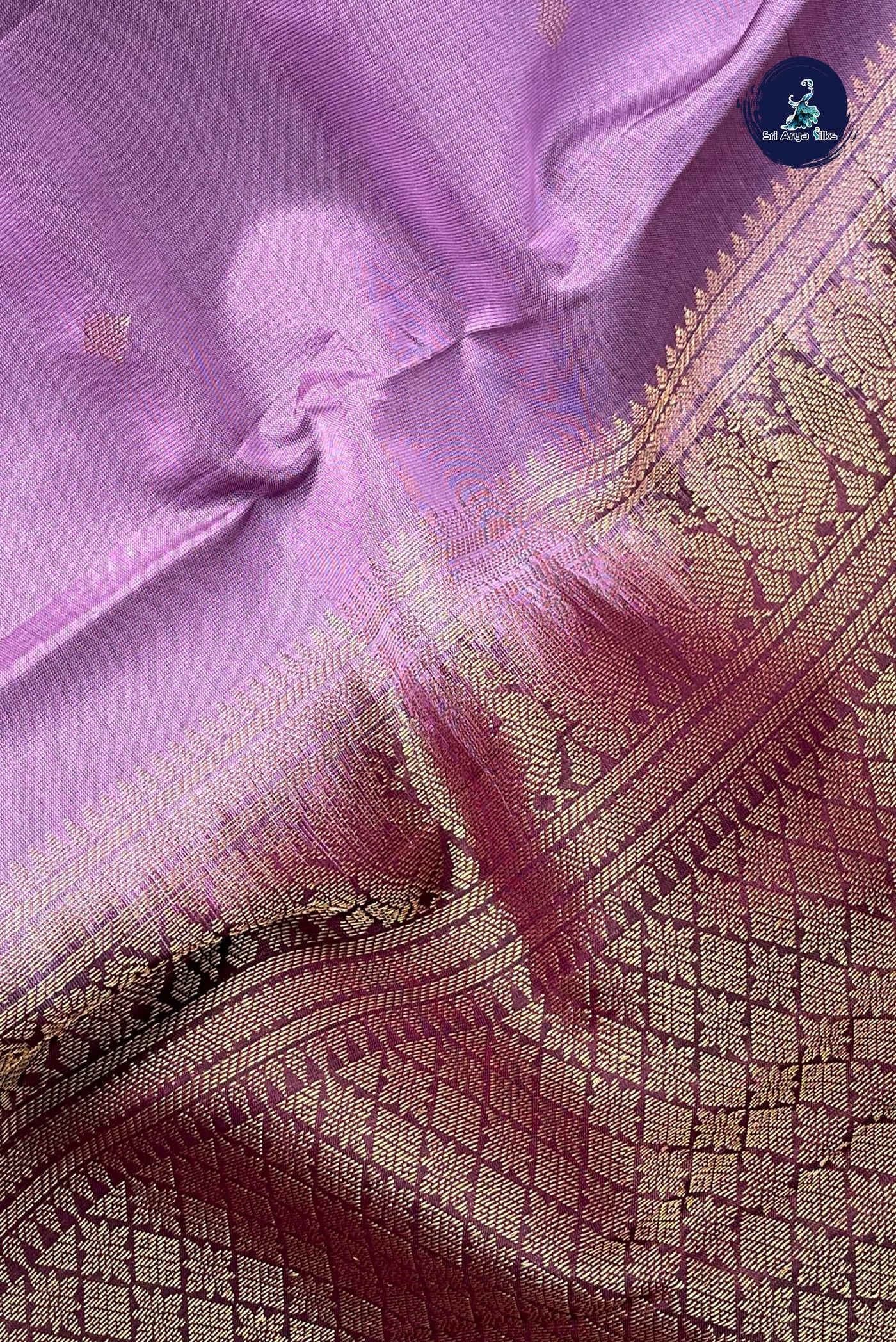 Mauve Half Pure Silk Saree With Zari Buttas Pattern