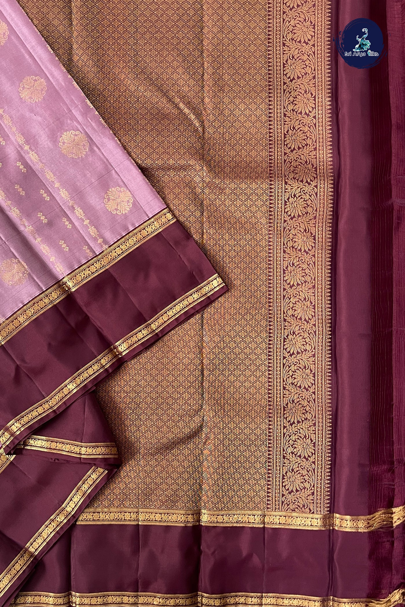 Mauve Pink Half Pure Silk Saree With Zari Buttas Pattern