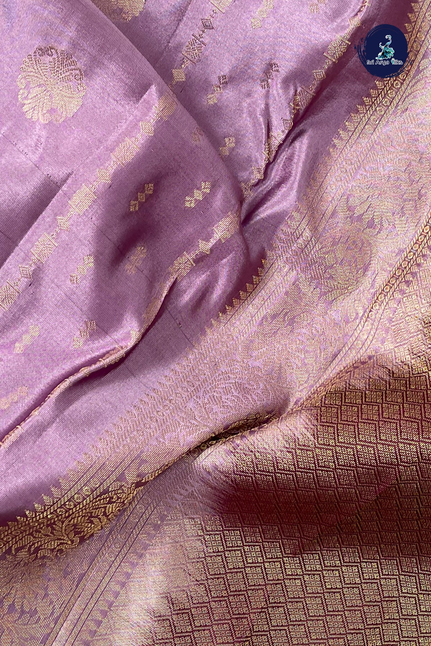 Mauve Pink Half Pure Silk Saree With Zari Buttas Pattern