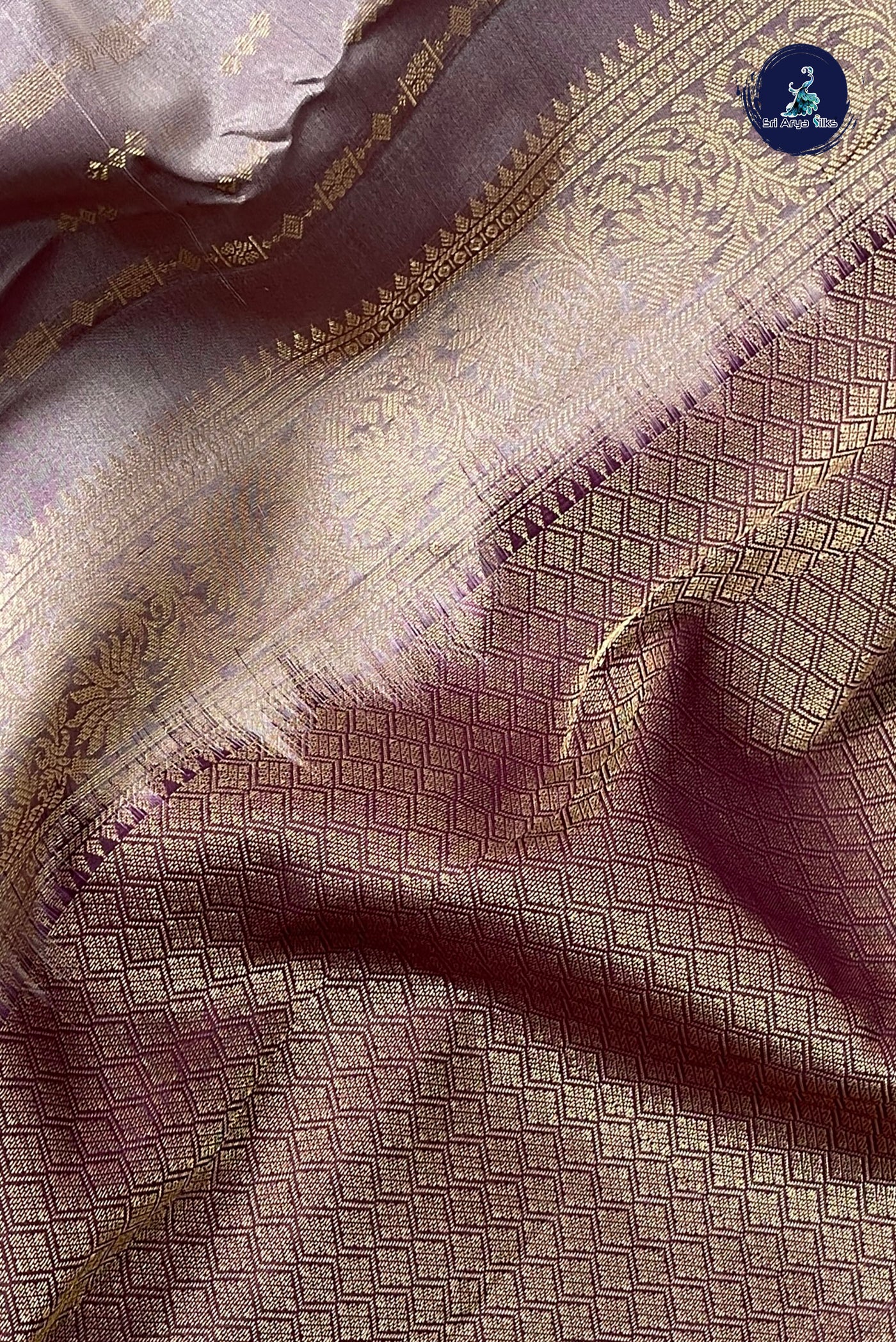 Chocolate Shade Half Pure Silk Saree With Zari Buttas Pattern