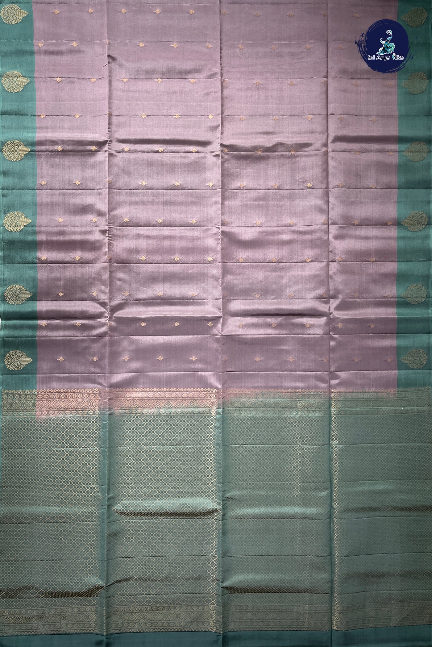 Mauve Half Pure Silk Saree With Zari Buttas Pattern