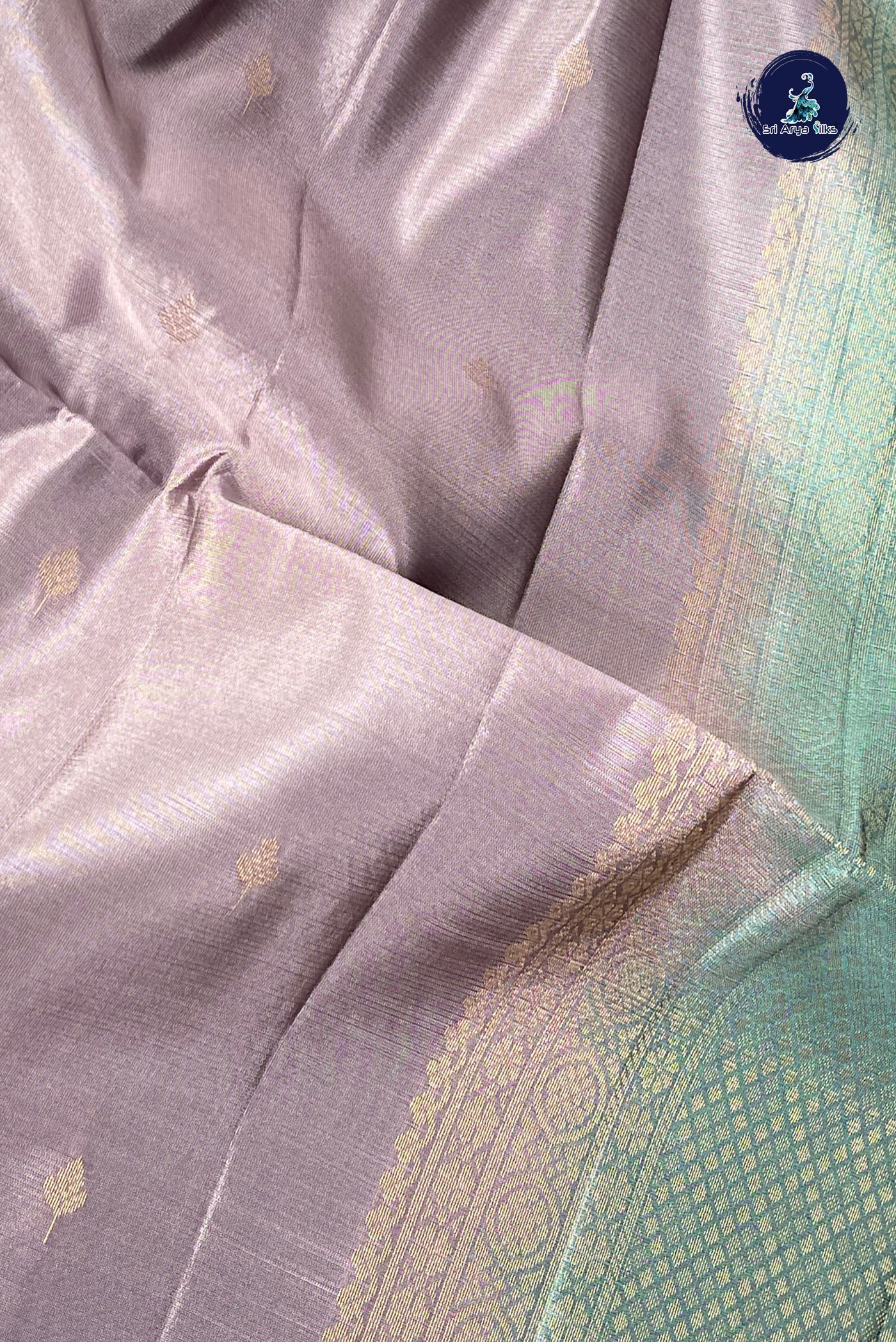 Mauve Half Pure Silk Saree With Zari Buttas Pattern