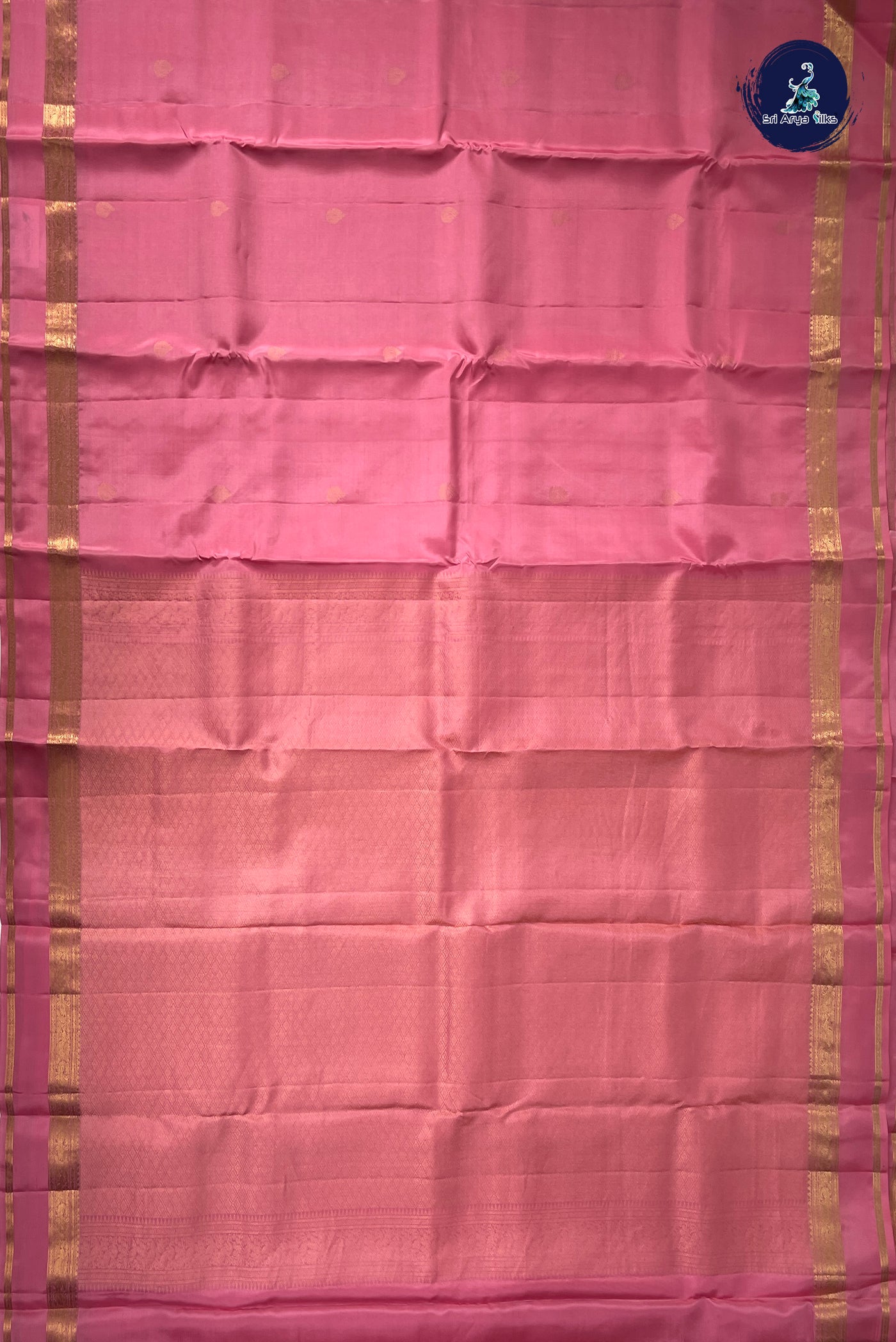 Pink Half Pure Silk Saree With Zari Buttas Pattern