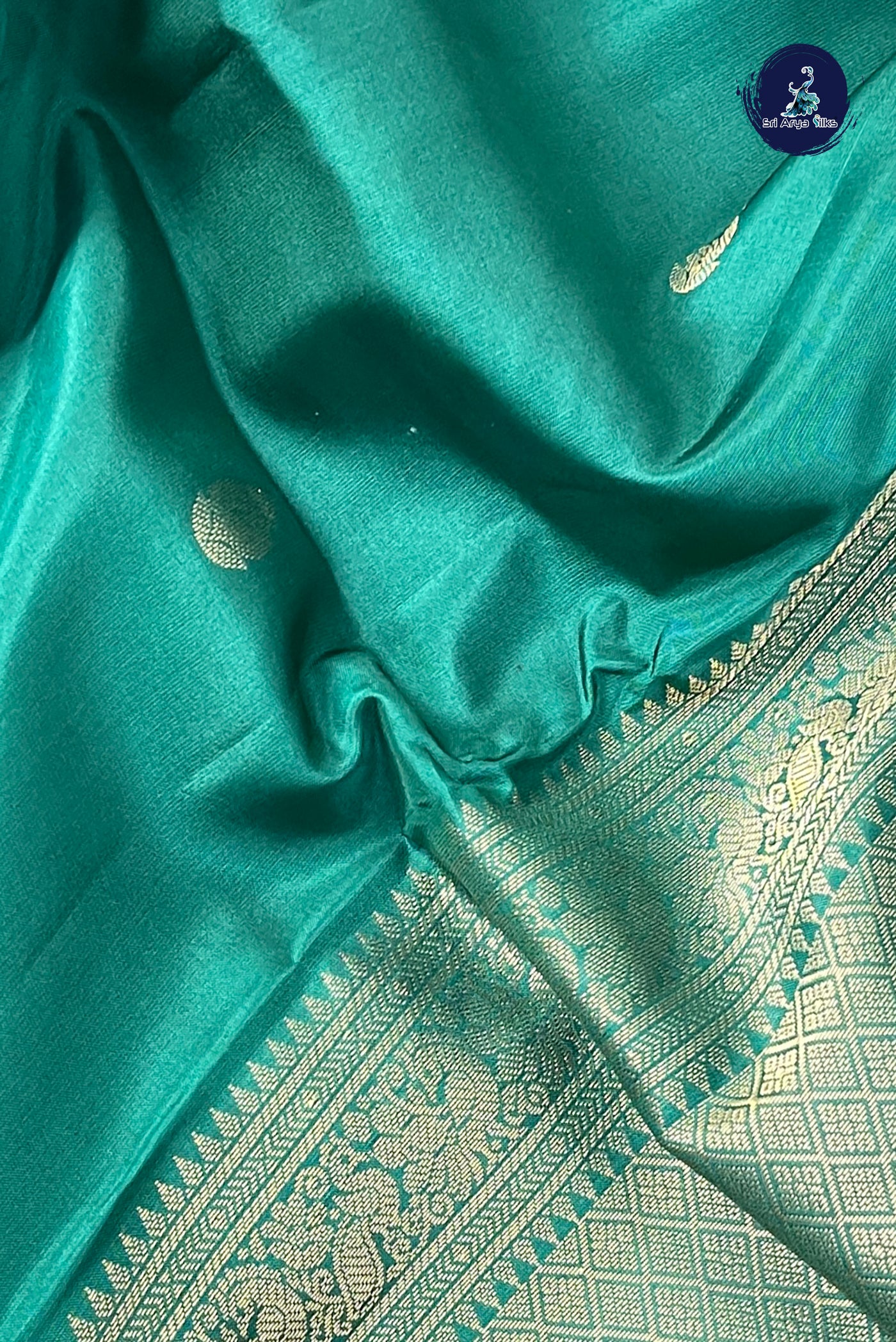Green Half Pure Silk Saree With Zari Buttas Pattern
