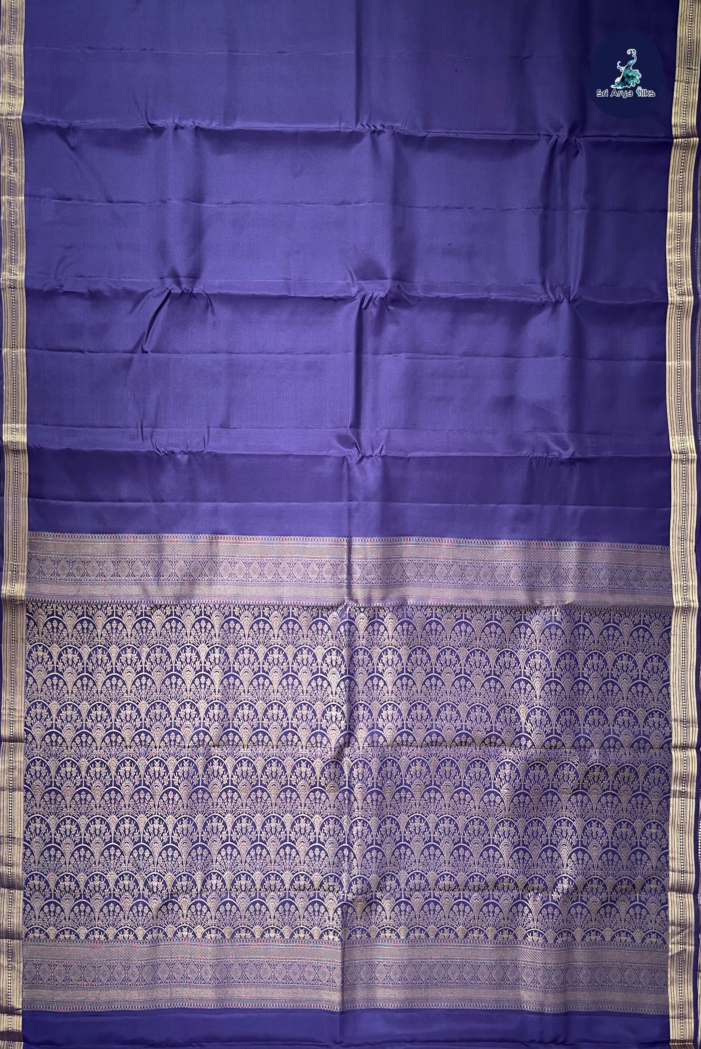 Jamun Half Pure Silk Saree With Plain Pattern