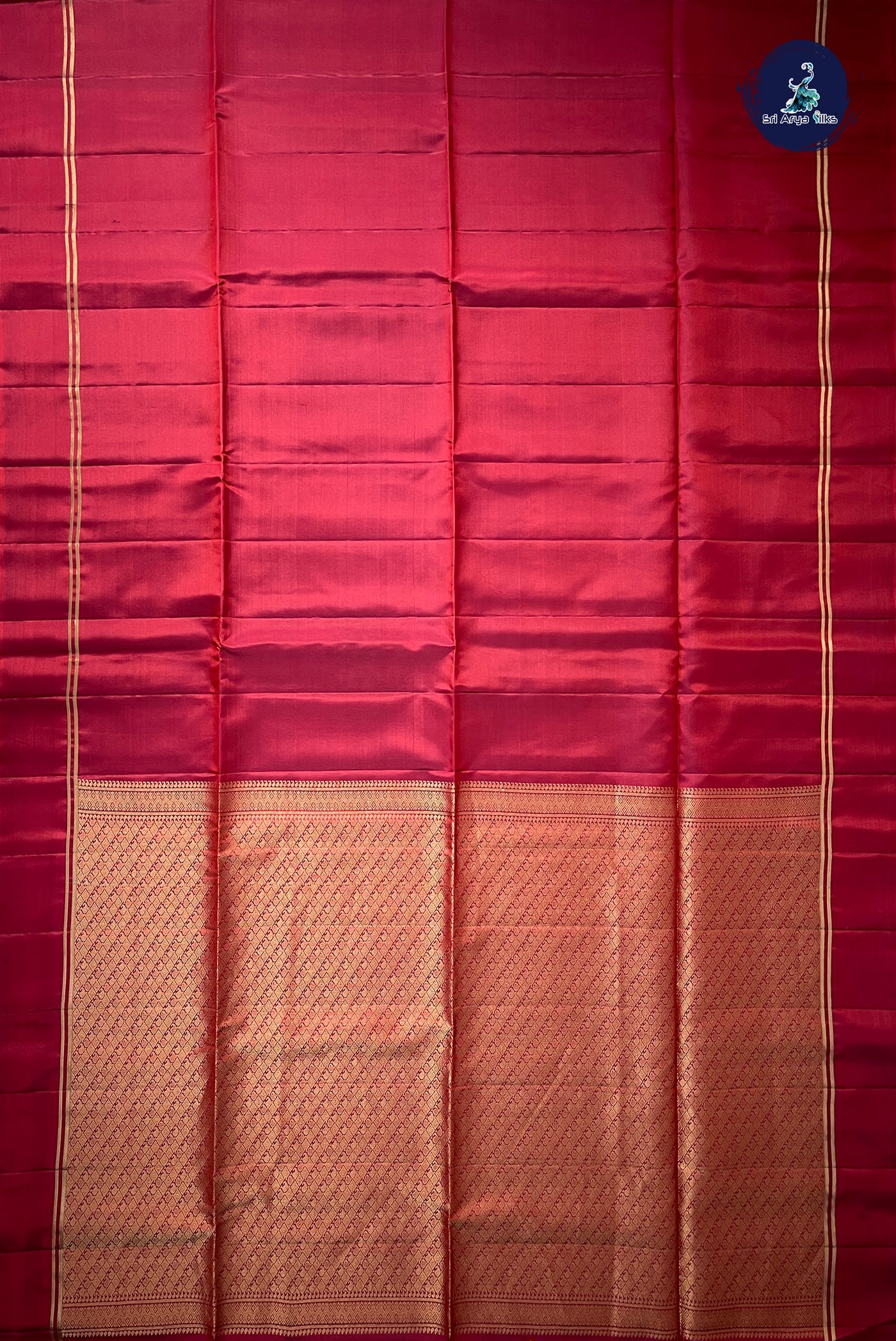 Dual Tone Maroon Half Pure Silk Saree With Plain Pattern