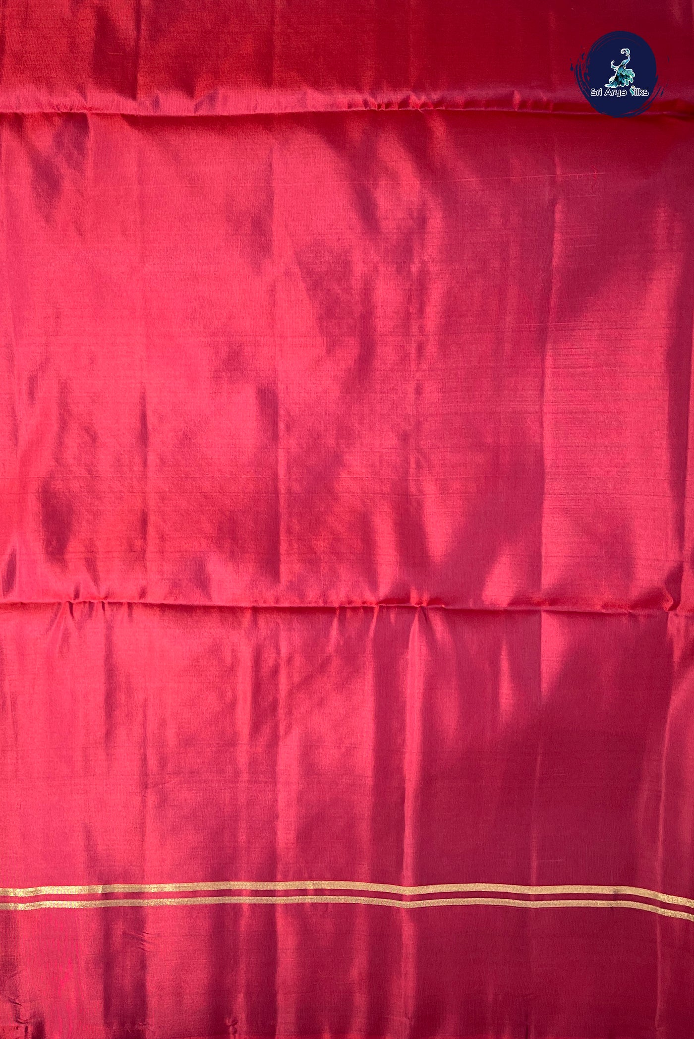 Dual Tone Maroon Half Pure Silk Saree With Plain Pattern