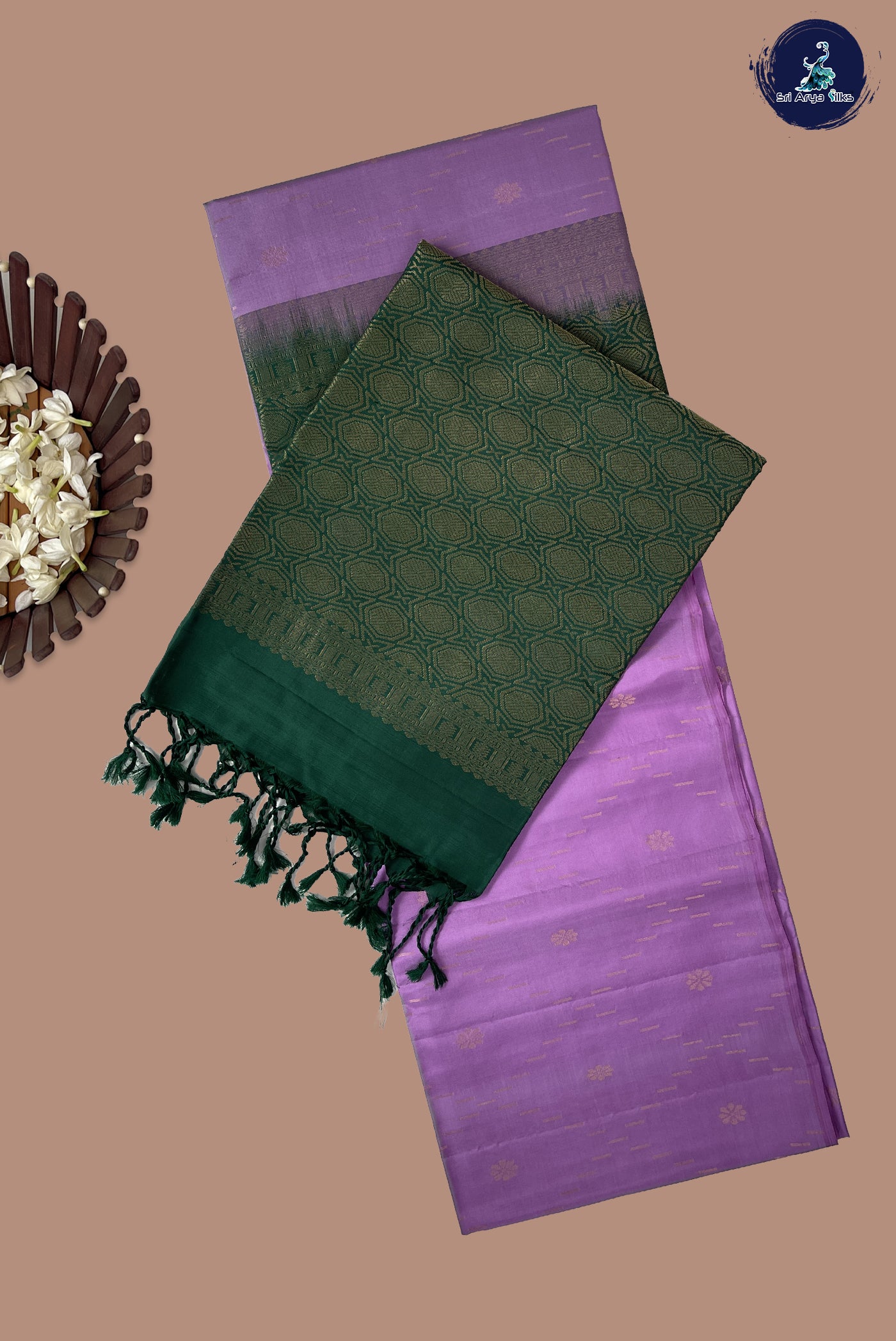 Lotus Pink Half Pure Silk Saree With Zari Woven Pattern