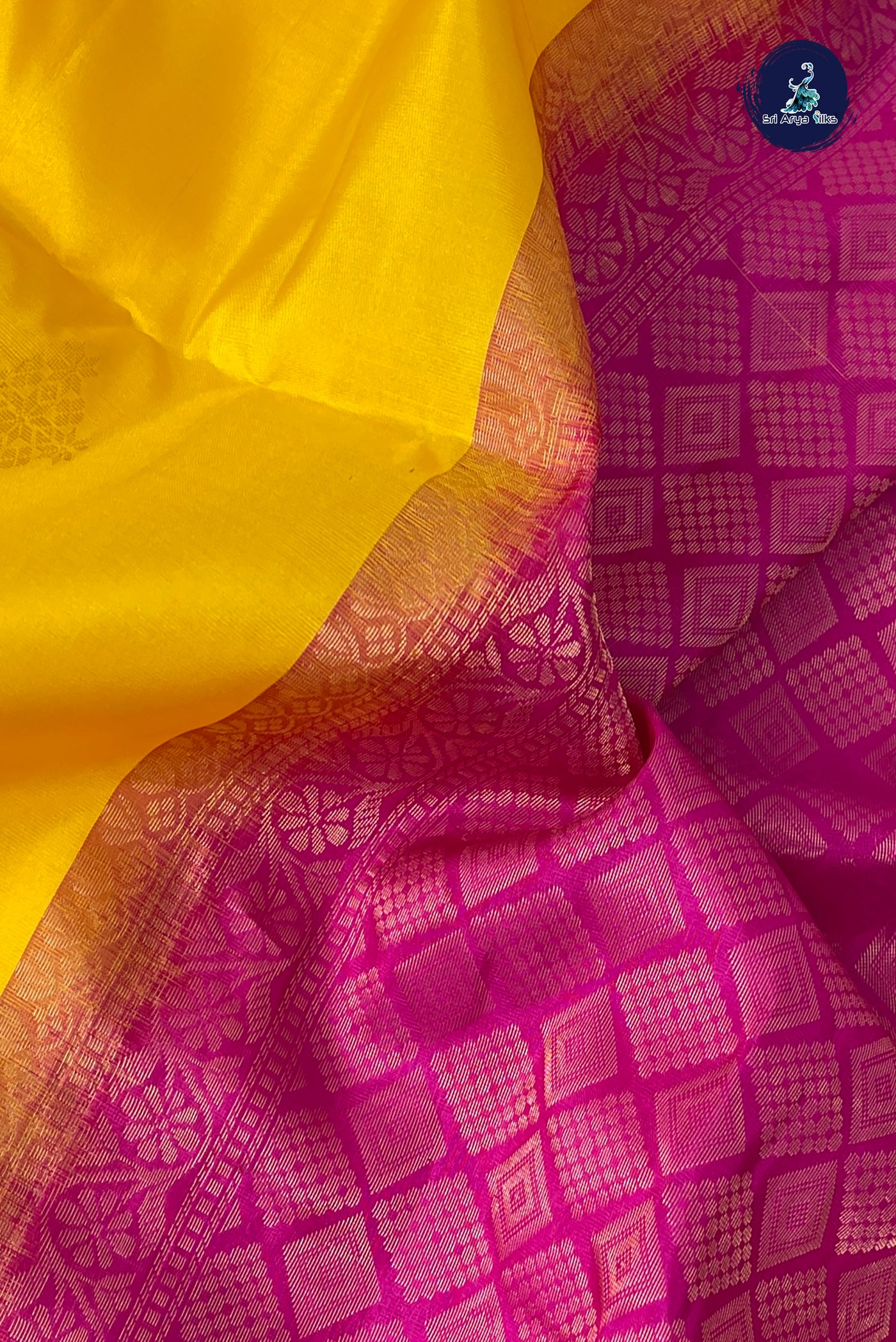 Yellow Half Pure Silk Saree With Zari Buttas Pattern