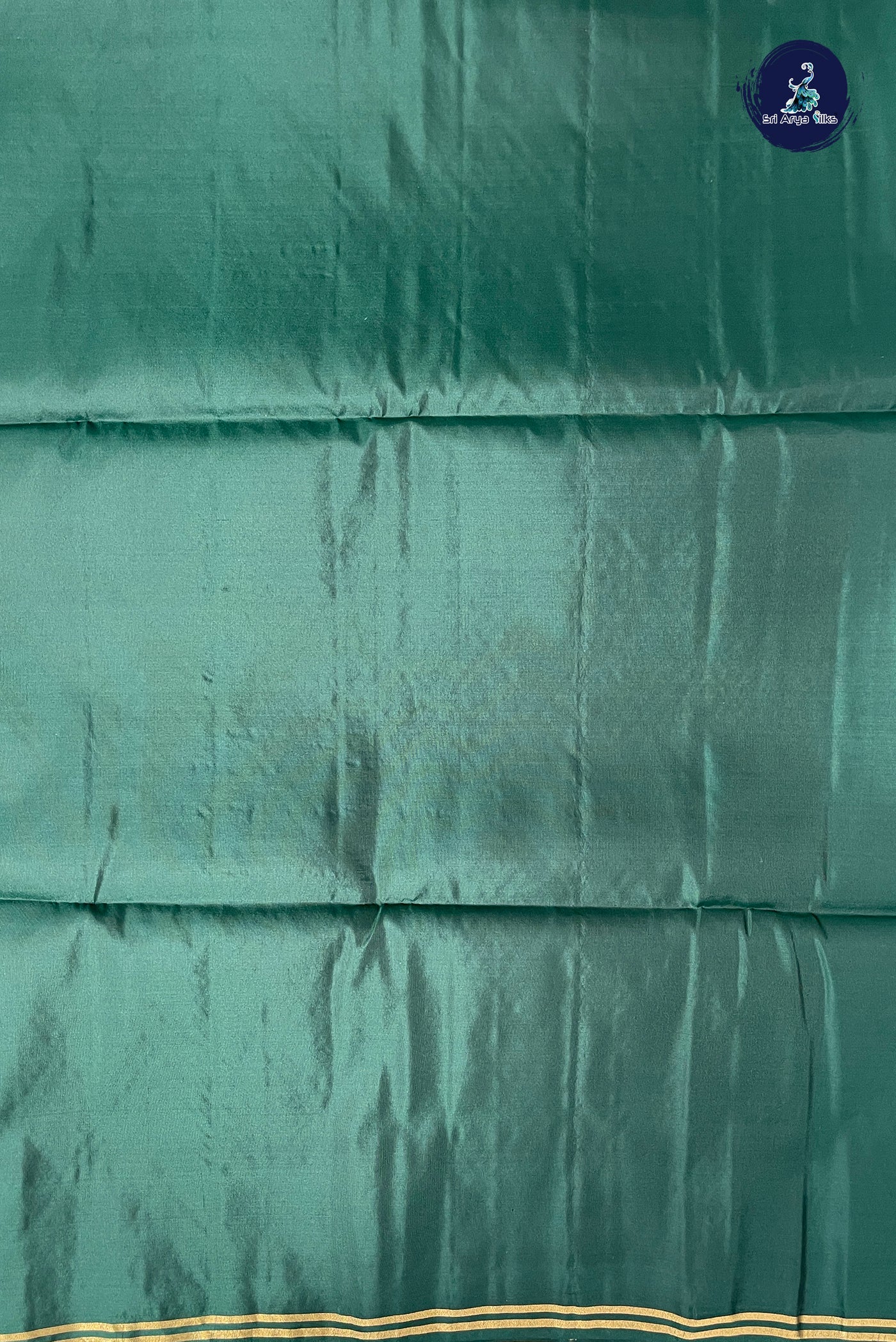 Turquoise Half Pure Silk Saree With Kolam Butta Pattern