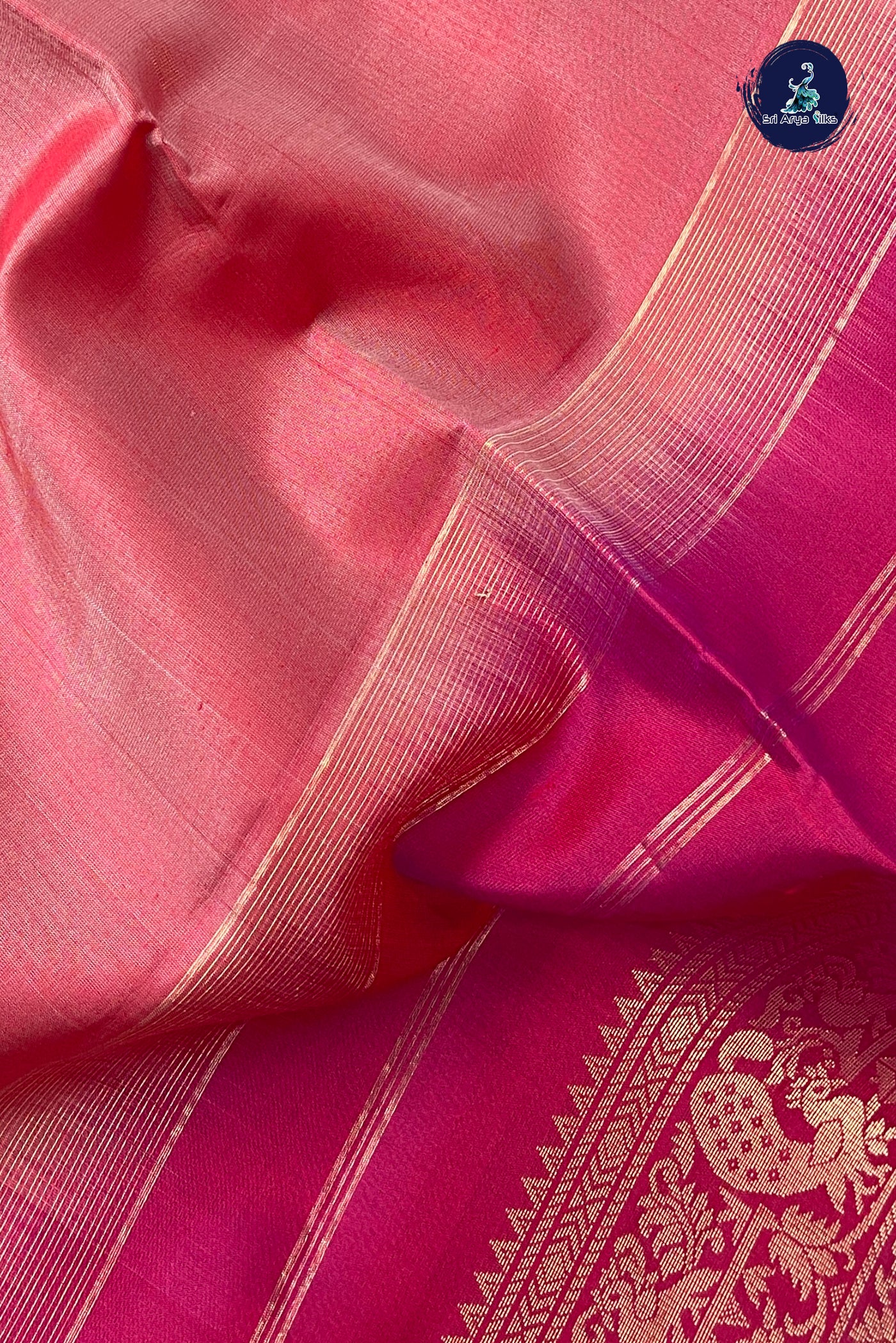 Peach Soft Silk Saree With Zari Buttas Pattern