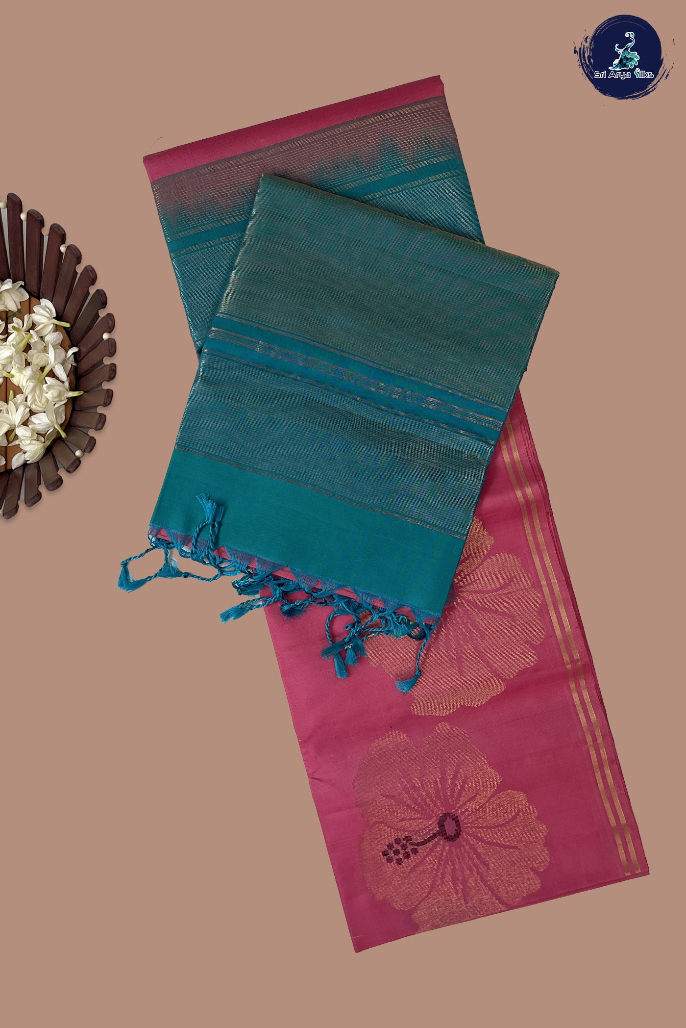 Lotus Pink Soft Silk Saree With Zari Buttas Pattern