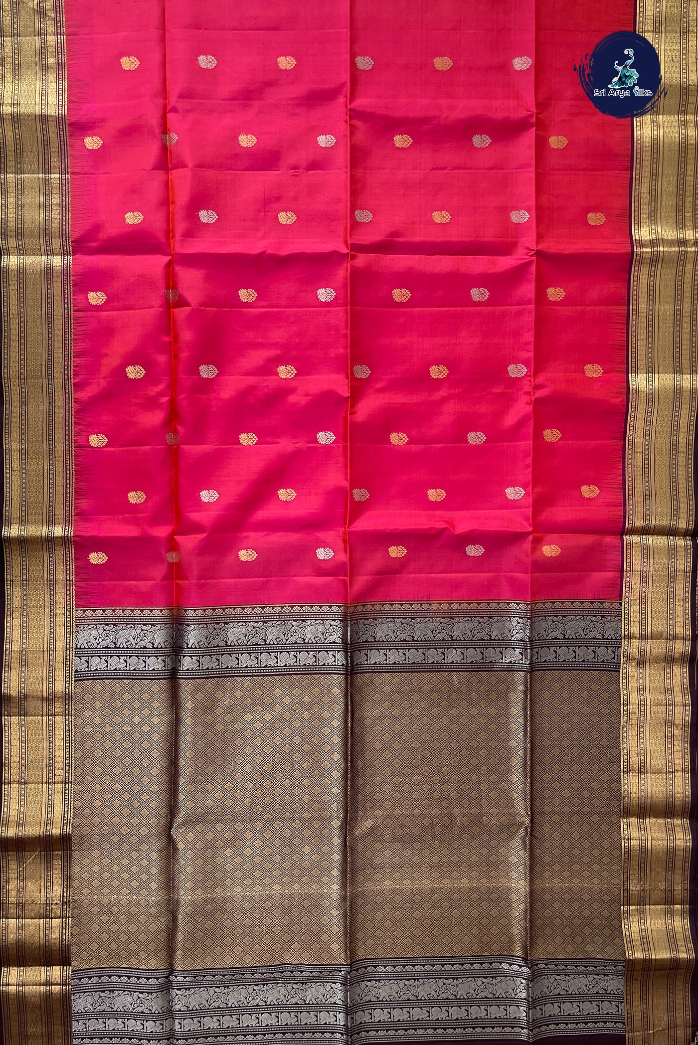 Pink Soft Silk Saree With Zari Buttas Pattern