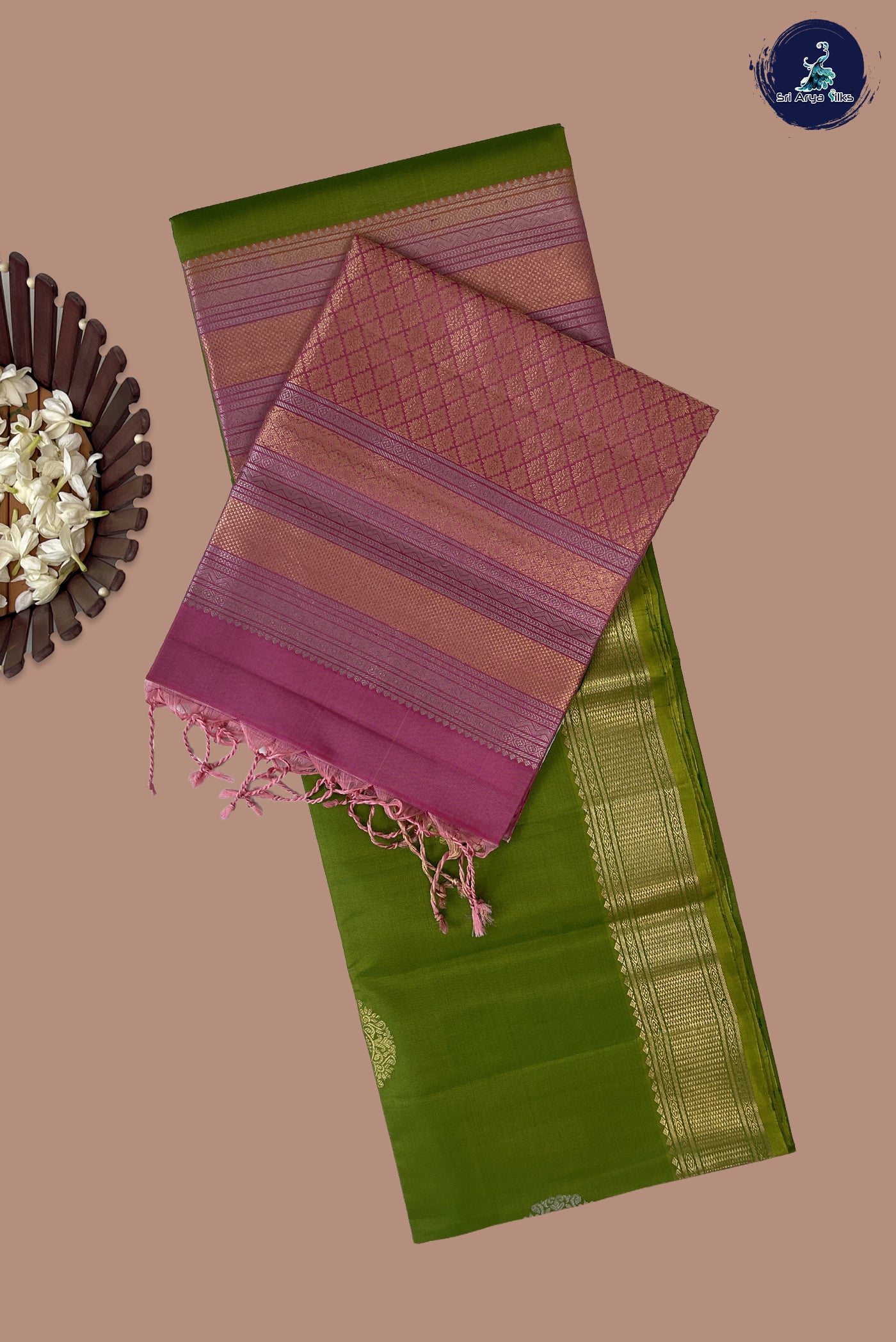Green Soft Silk Saree With Zari Buttas Pattern