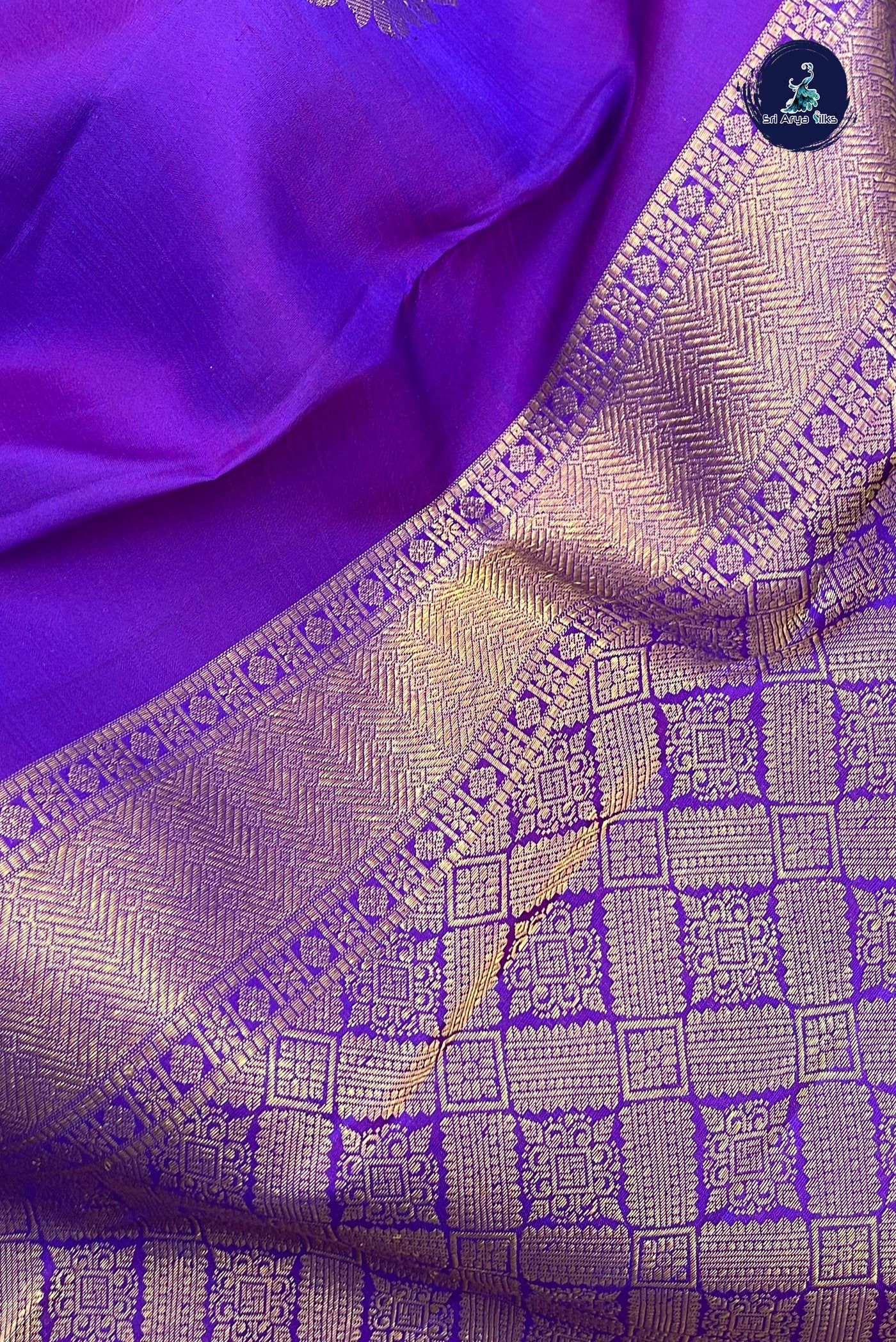 Violet Traditional Silk Saree With Zari Buttas Pattern