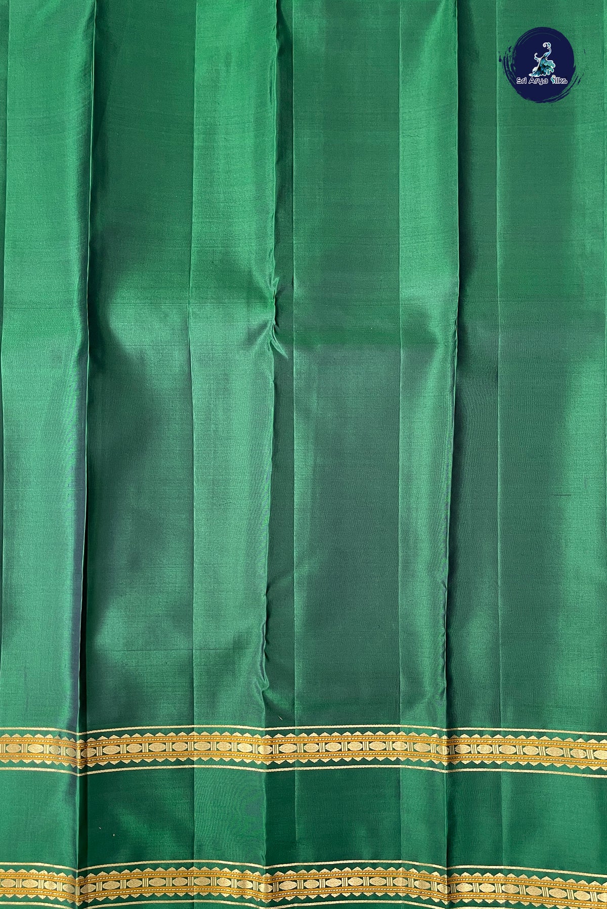 MS Blue Rettaippade Border Silk Saree With Plain Pattern