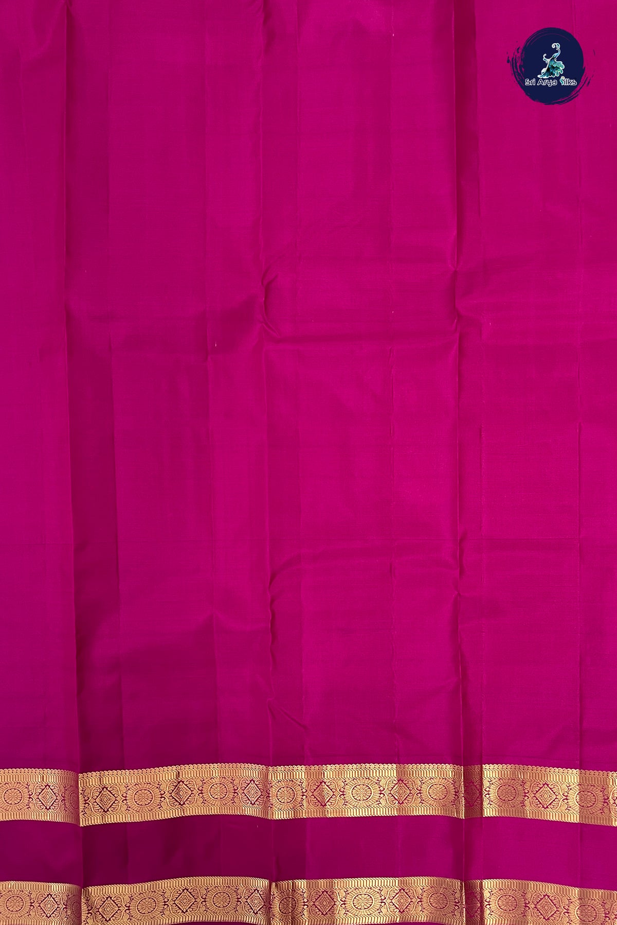 Pinkish Orange Rettaippade Border Silk Saree With Veldhari Stripes Pattern