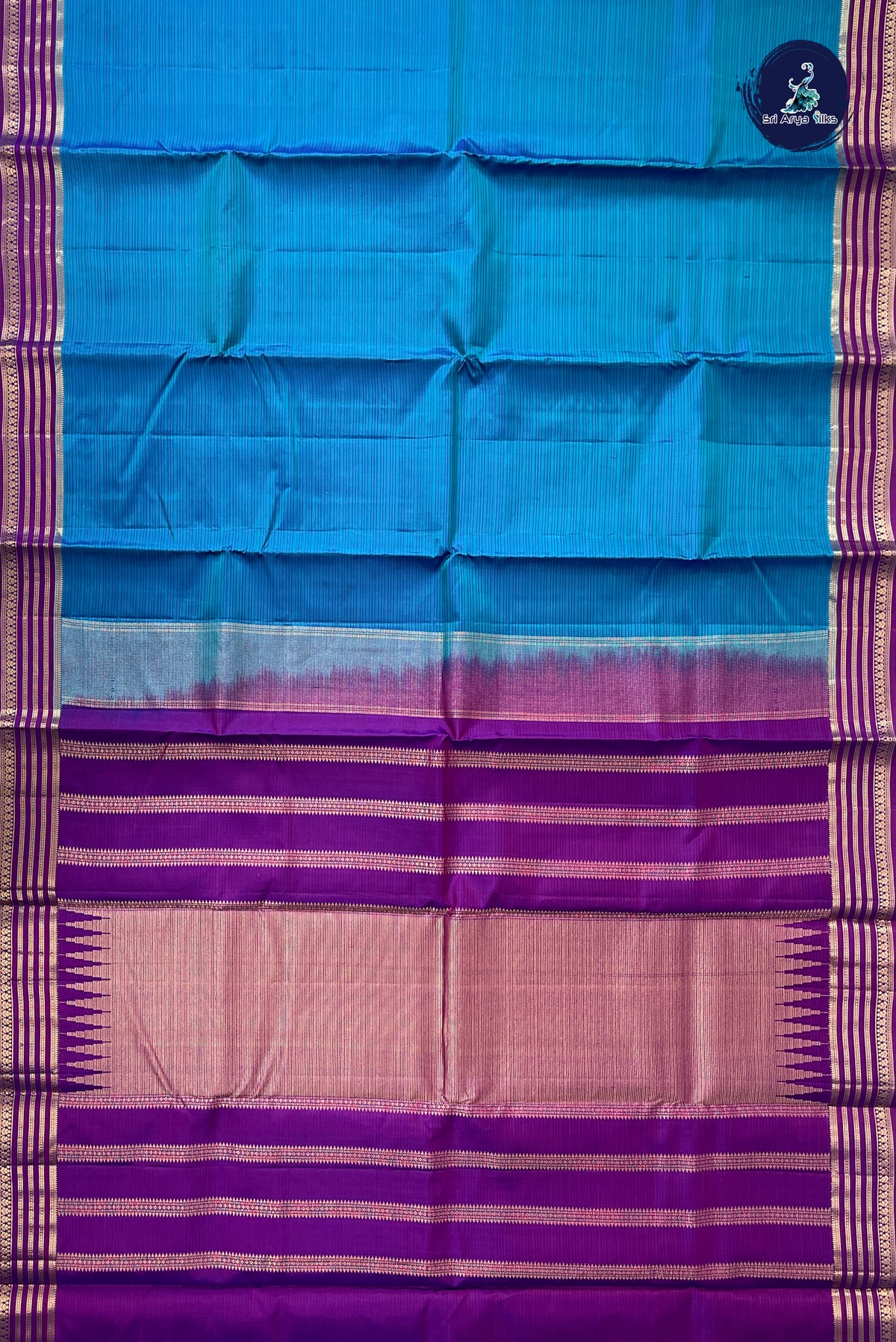 Blue Light Weight Silk Saree With Doria Lines Pattern