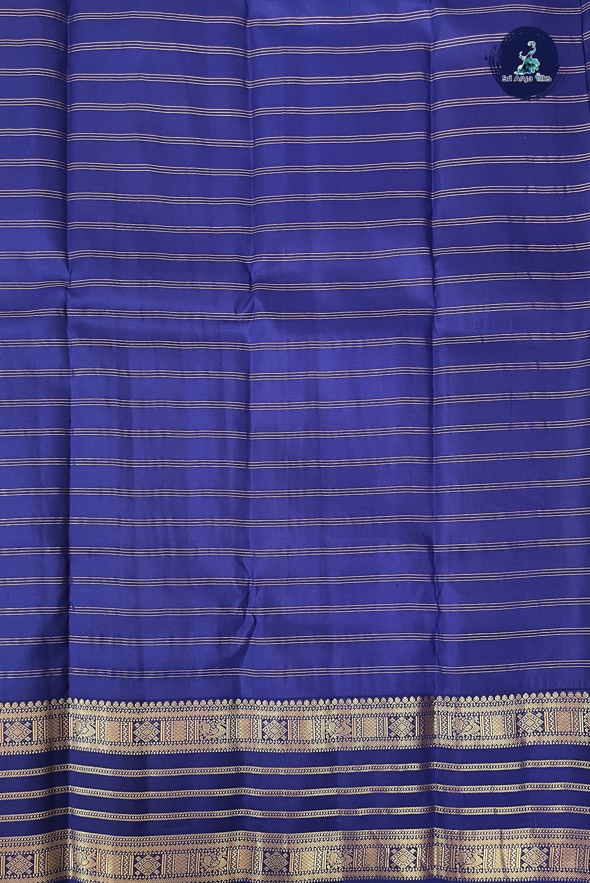 Yellow Korvai Contrast Silk Saree With Stripes Pattern