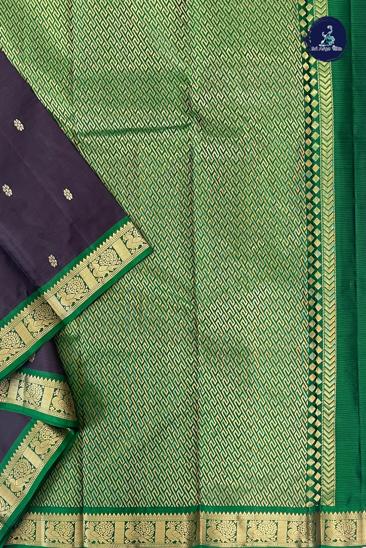 Coffee Brown Light Weight Silk Saree With Zari Buttas Pattern