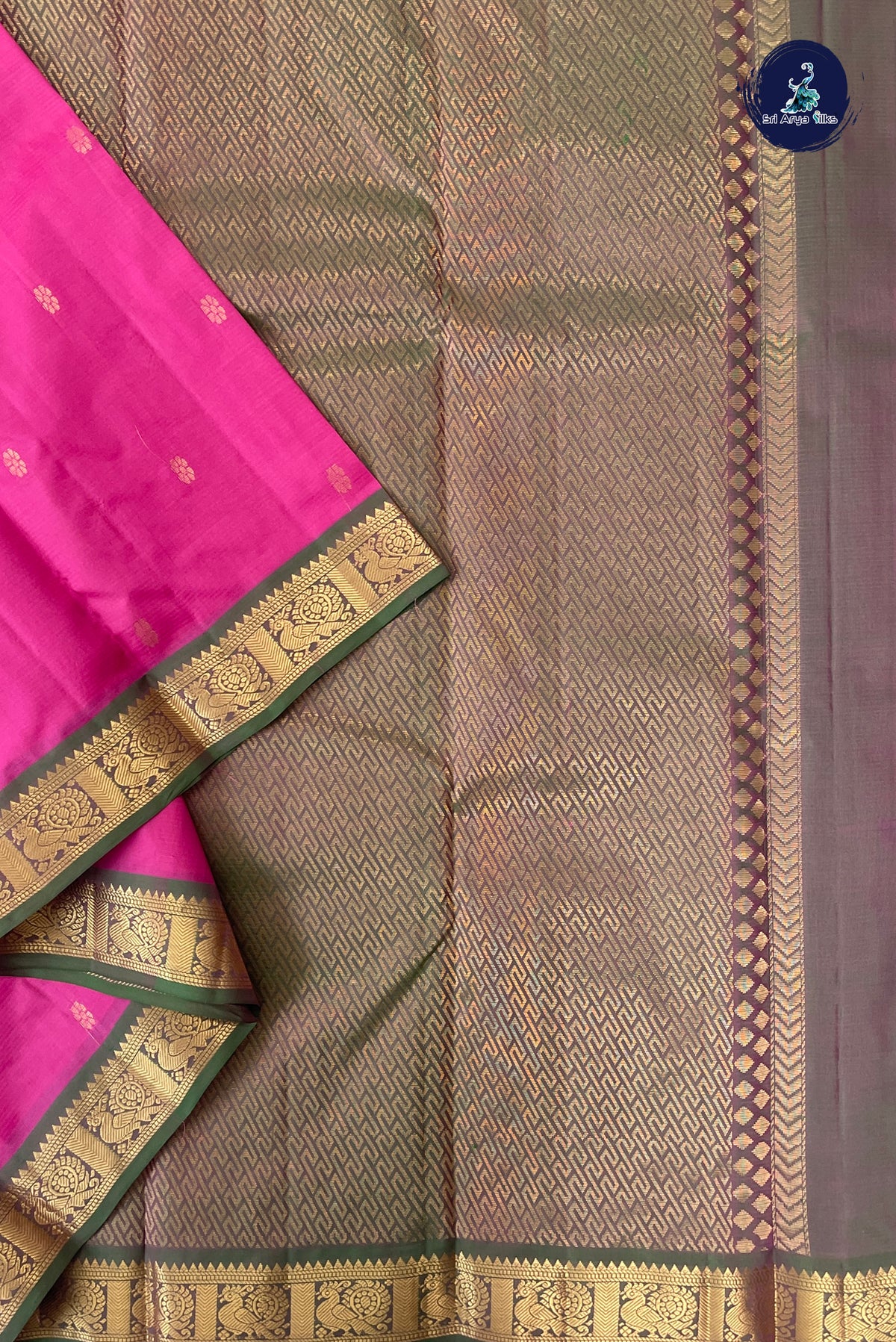 Pink Light Weight Silk Saree With Zari Buttas Pattern